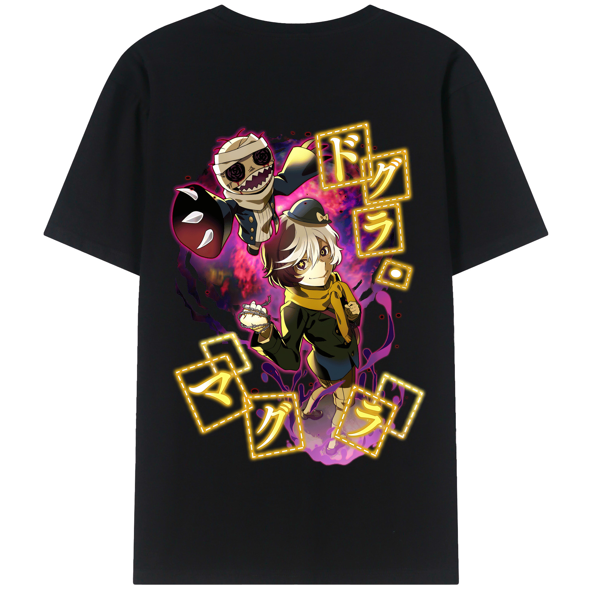 （画像用） 文豪ストレイドッグス Bungo Stray Dogs 綿100％半袖Tシャツ（背面プリント）