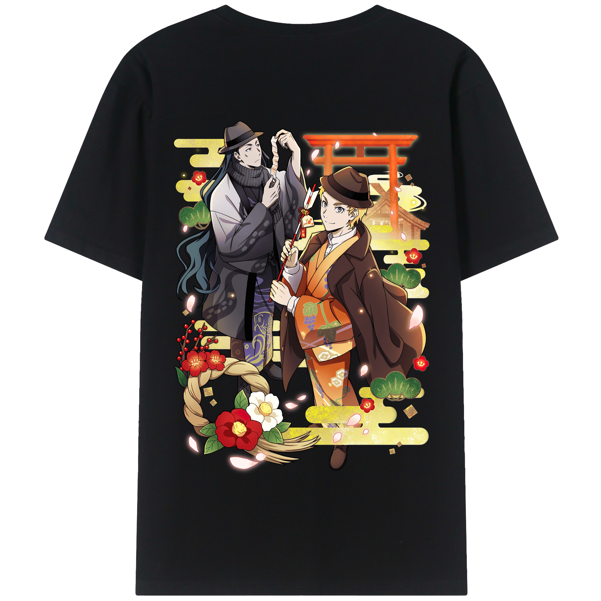 （画像用） 文豪ストレイドッグス Bungo Stray Dogs 綿100％半袖Tシャツ（背面プリント）