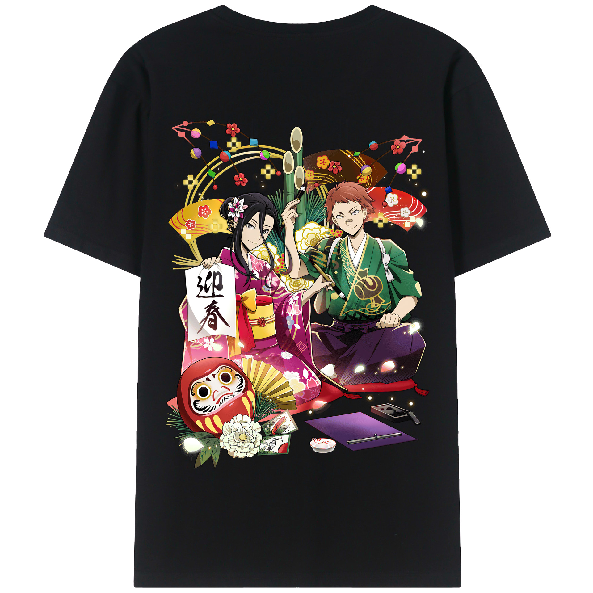 （画像用） 文豪ストレイドッグス Bungo Stray Dogs 綿100％半袖Tシャツ（背面プリント）