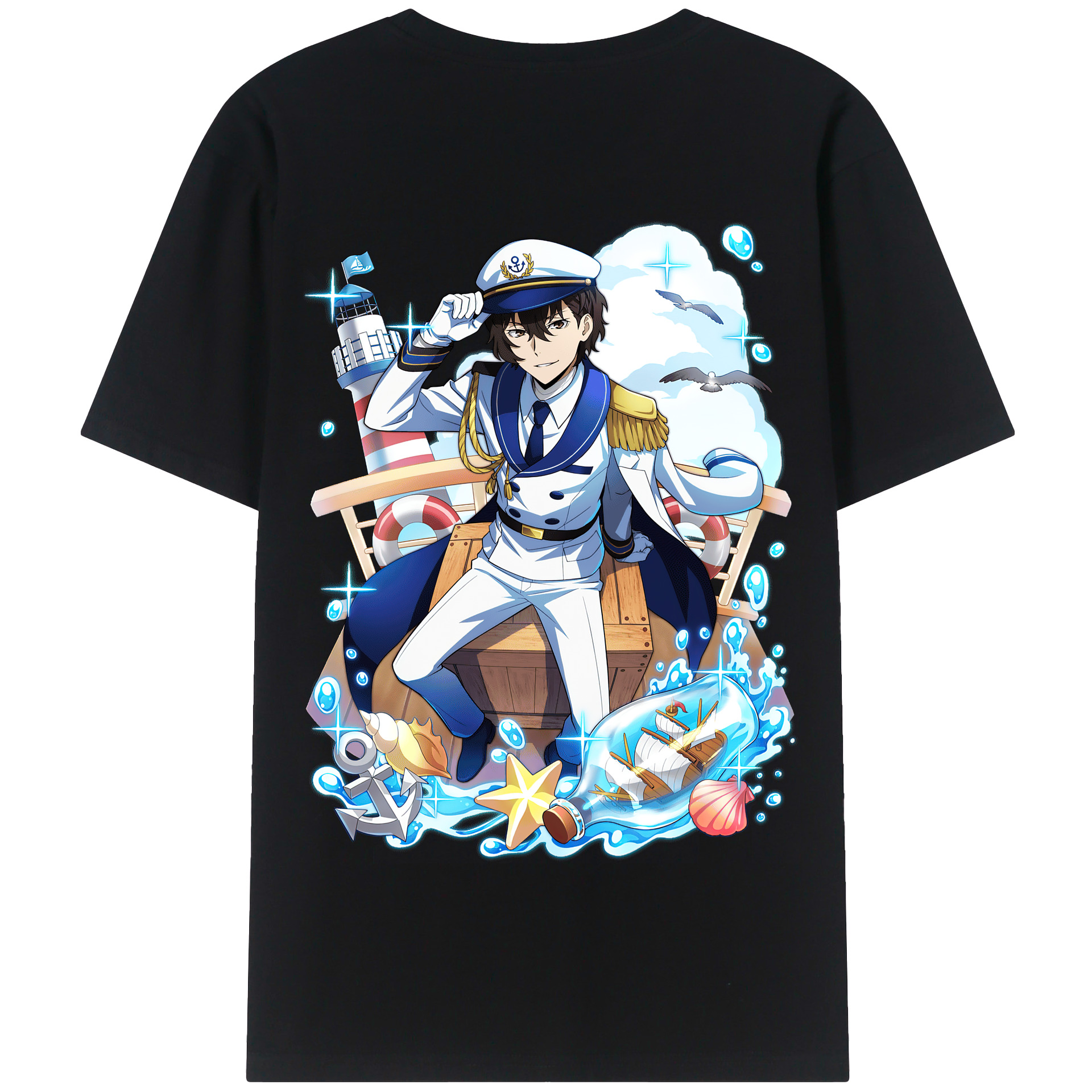 （画像用） 文豪ストレイドッグス Bungo Stray Dogs 綿100％半袖Tシャツ（背面プリント）