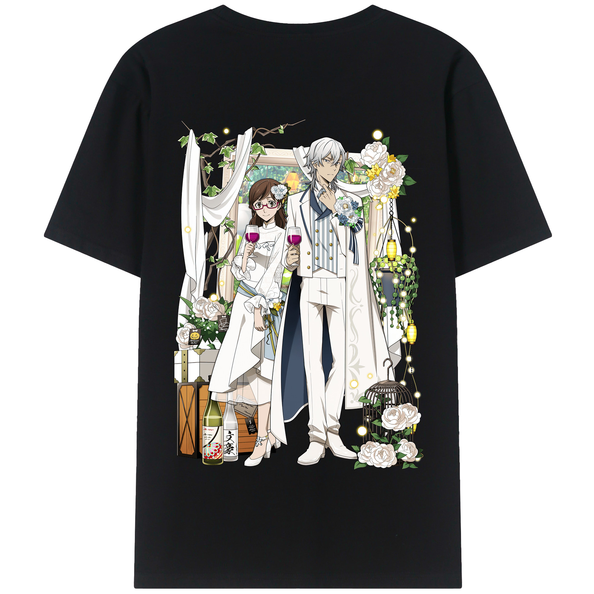 （画像用） 文豪ストレイドッグス Bungo Stray Dogs 綿100％半袖Tシャツ（背面プリント）