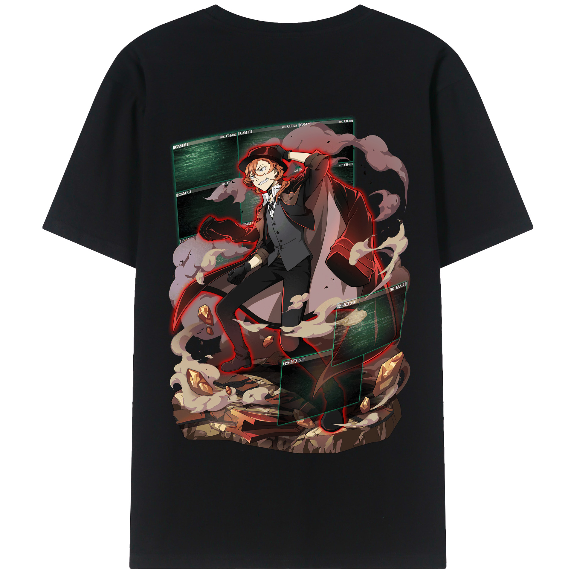 （画像用） 文豪ストレイドッグス Bungo Stray Dogs 綿100％半袖Tシャツ（背面プリント）