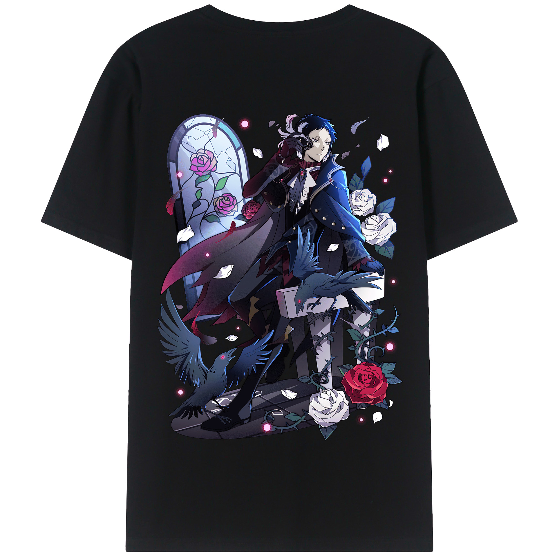 （画像用） 文豪ストレイドッグス Bungo Stray Dogs 綿100％半袖Tシャツ（背面プリント）