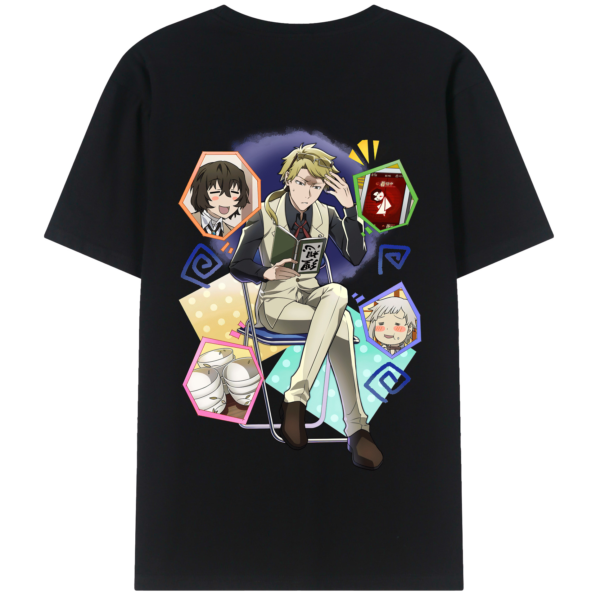 （画像用） 文豪ストレイドッグス Bungo Stray Dogs 綿100％半袖Tシャツ（背面プリント）
