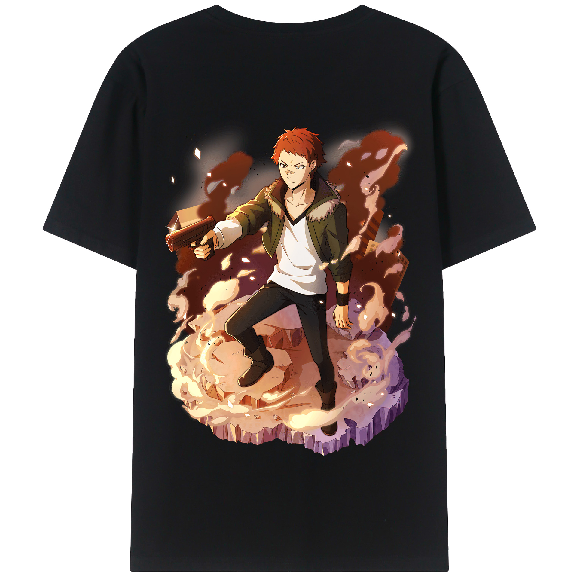 （画像用） 文豪ストレイドッグス Bungo Stray Dogs 綿100％半袖Tシャツ（背面プリント）