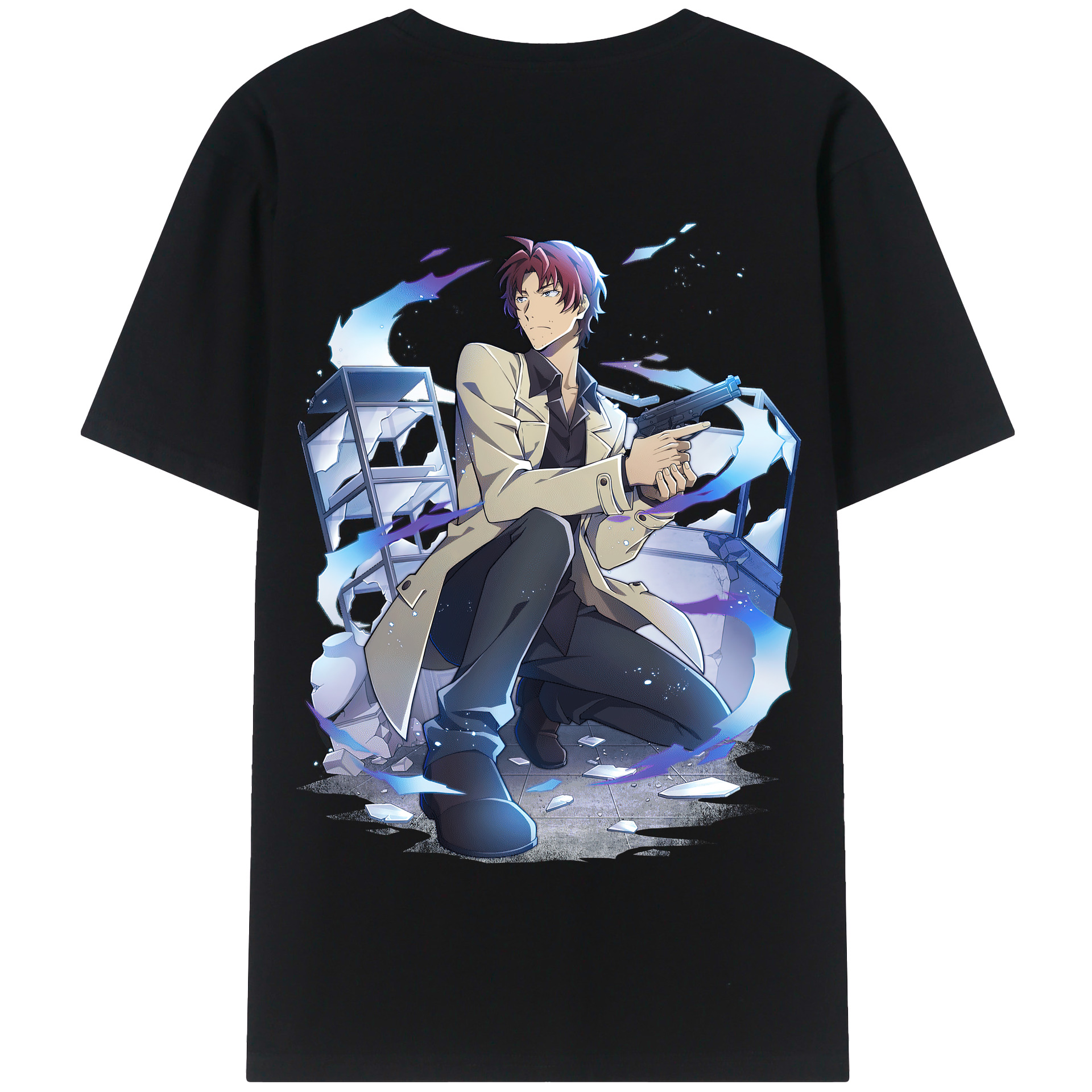 （画像用） 文豪ストレイドッグス Bungo Stray Dogs 綿100％半袖Tシャツ（背面プリント）