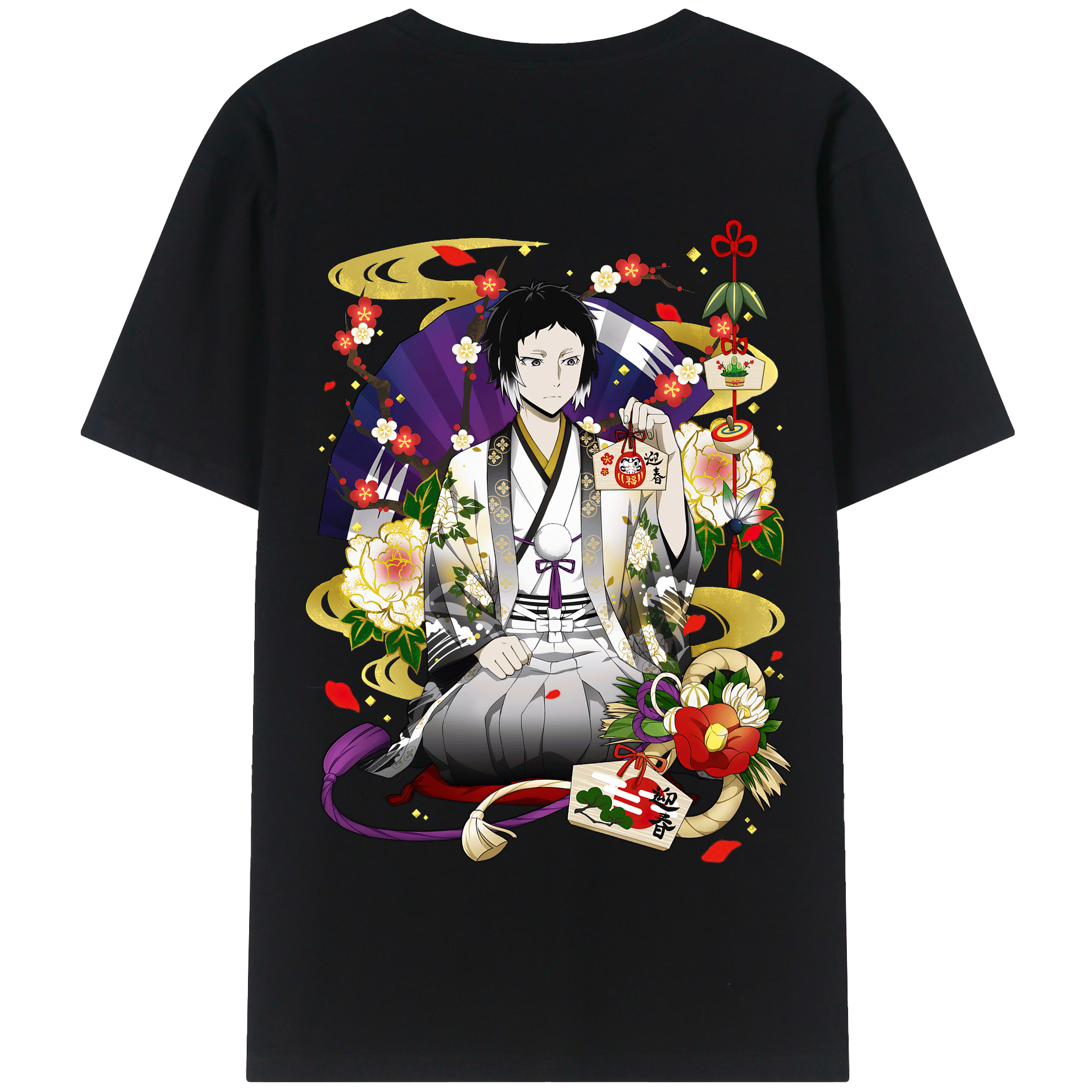 （画像用） 文豪ストレイドッグス Bungo Stray Dogs 綿100％半袖Tシャツ（背面プリント）