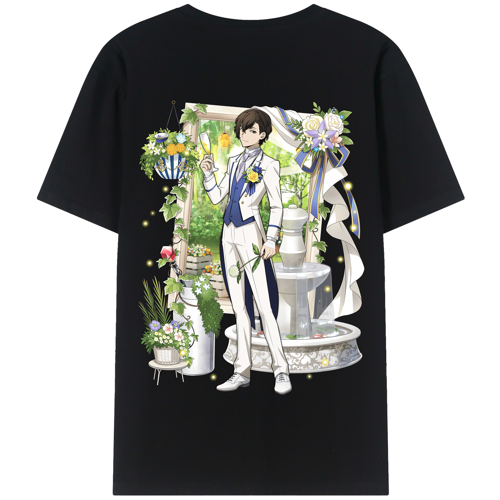 （画像用） 文豪ストレイドッグス Bungo Stray Dogs 綿100％半袖Tシャツ（背面プリント）