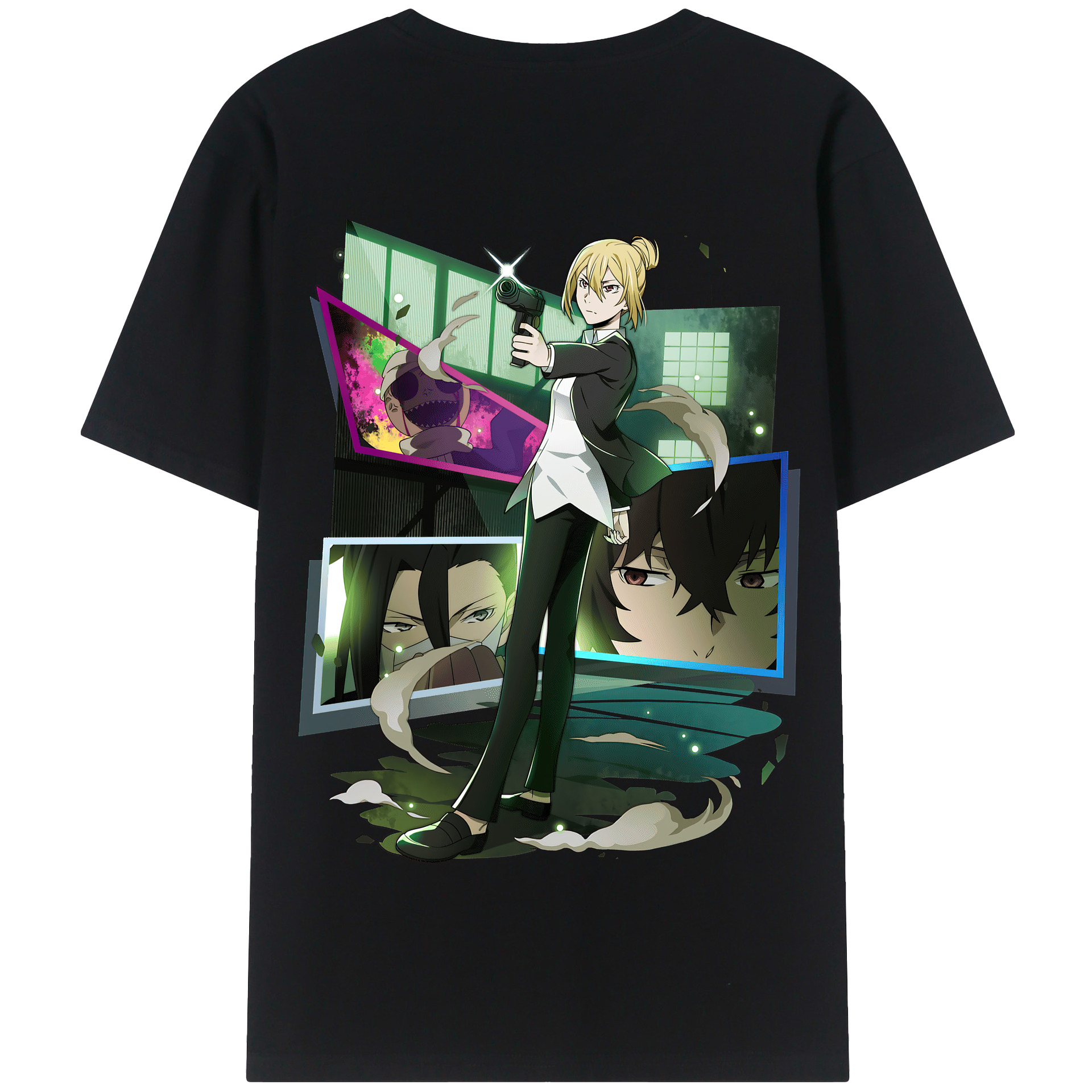 （画像用） 文豪ストレイドッグス Bungo Stray Dogs 綿100％半袖Tシャツ（背面プリント）