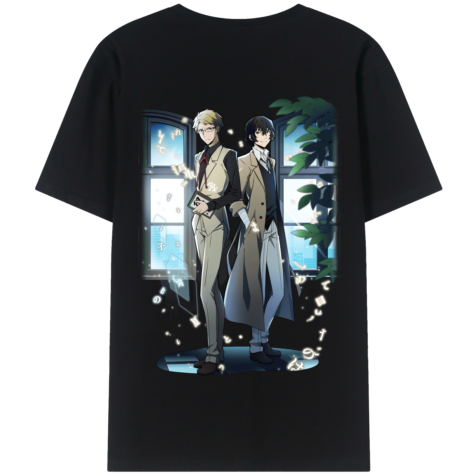 （画像用） 文豪ストレイドッグス Bungo Stray Dogs 綿100％半袖Tシャツ（背面プリント）