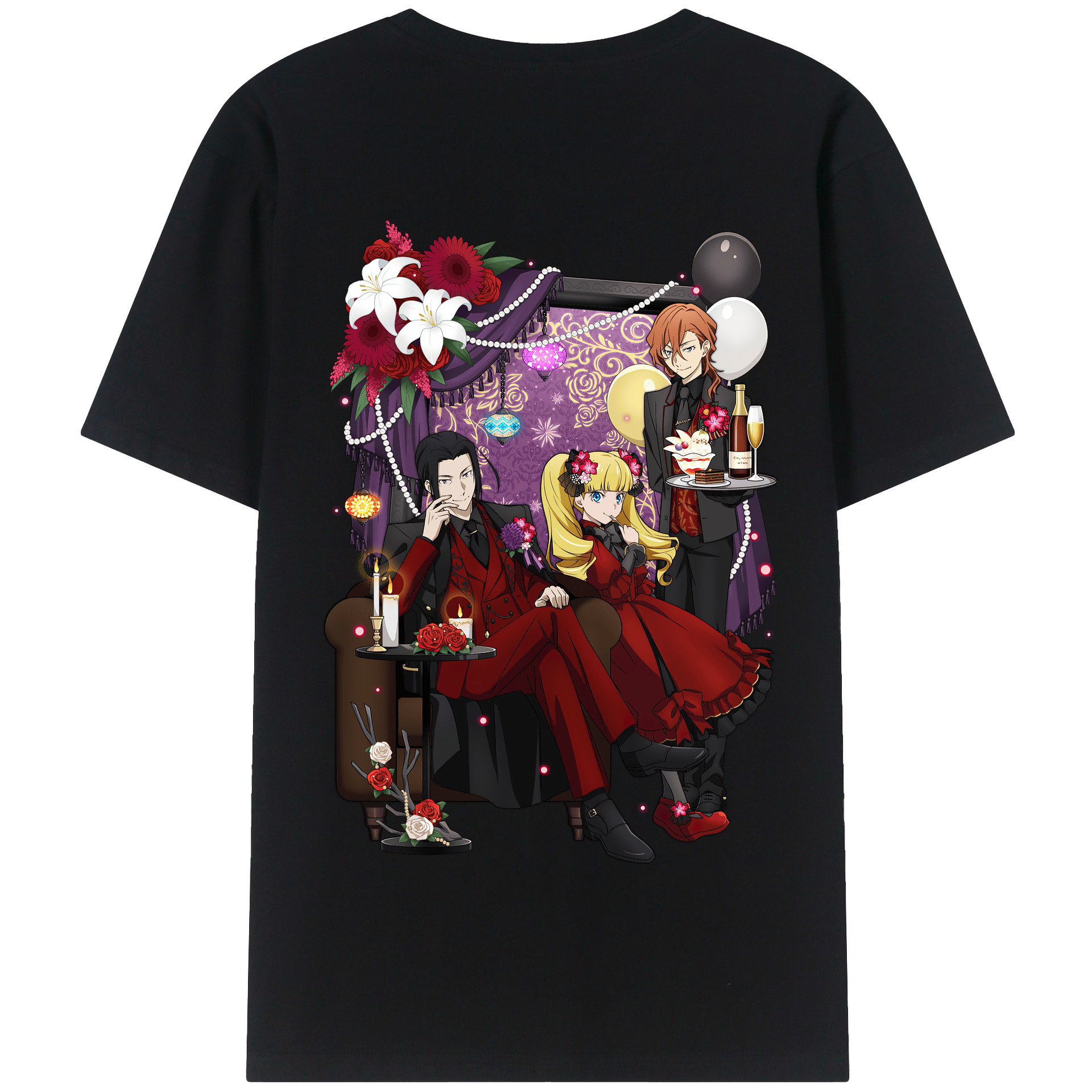 （画像用） 文豪ストレイドッグス Bungo Stray Dogs 綿100％半袖Tシャツ（背面プリント）