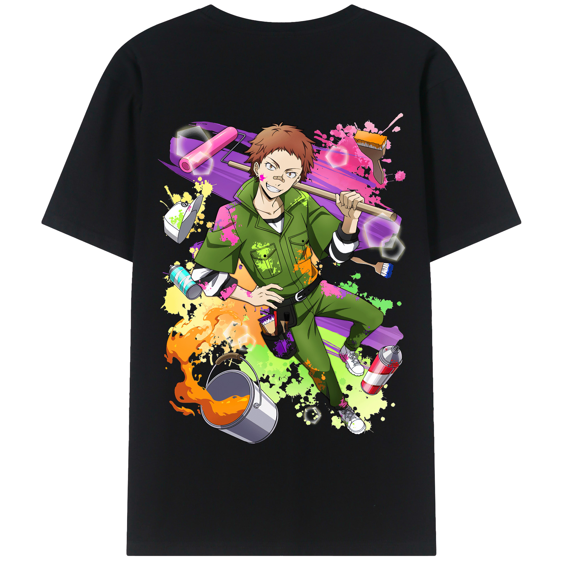 （画像用） 文豪ストレイドッグス Bungo Stray Dogs 綿100％半袖Tシャツ（背面プリント）
