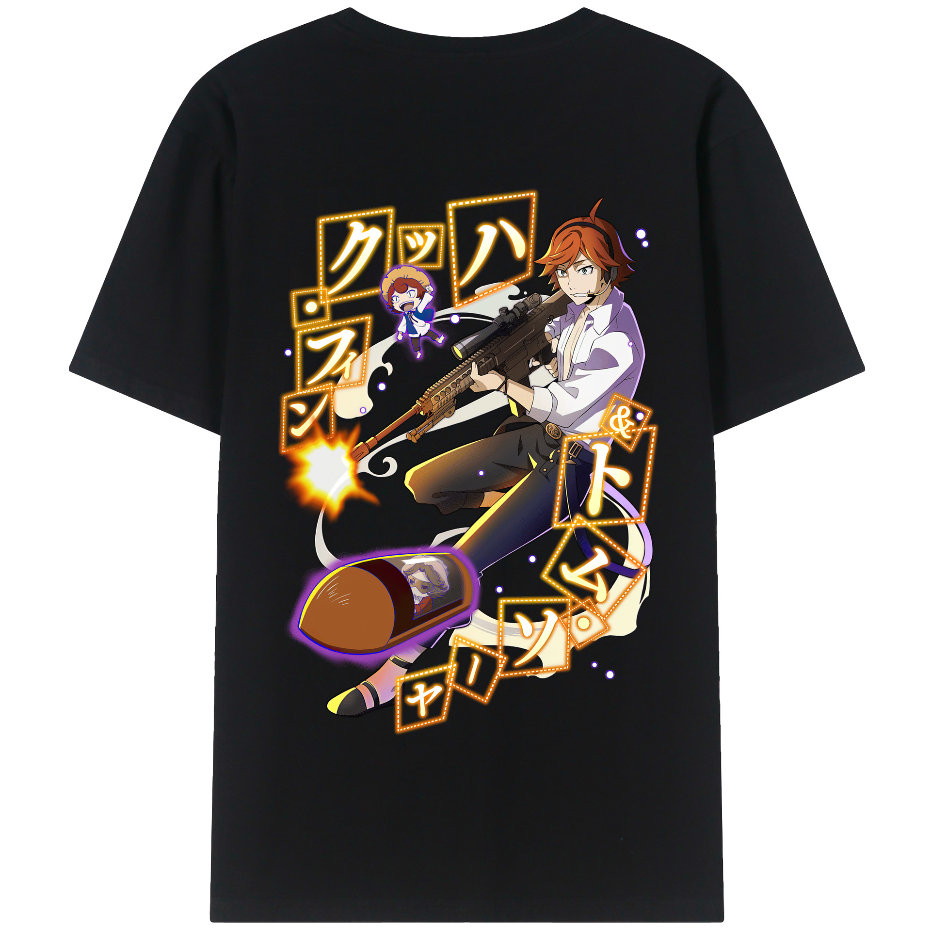 （画像用） 文豪ストレイドッグス Bungo Stray Dogs 綿100％半袖Tシャツ（背面プリント）