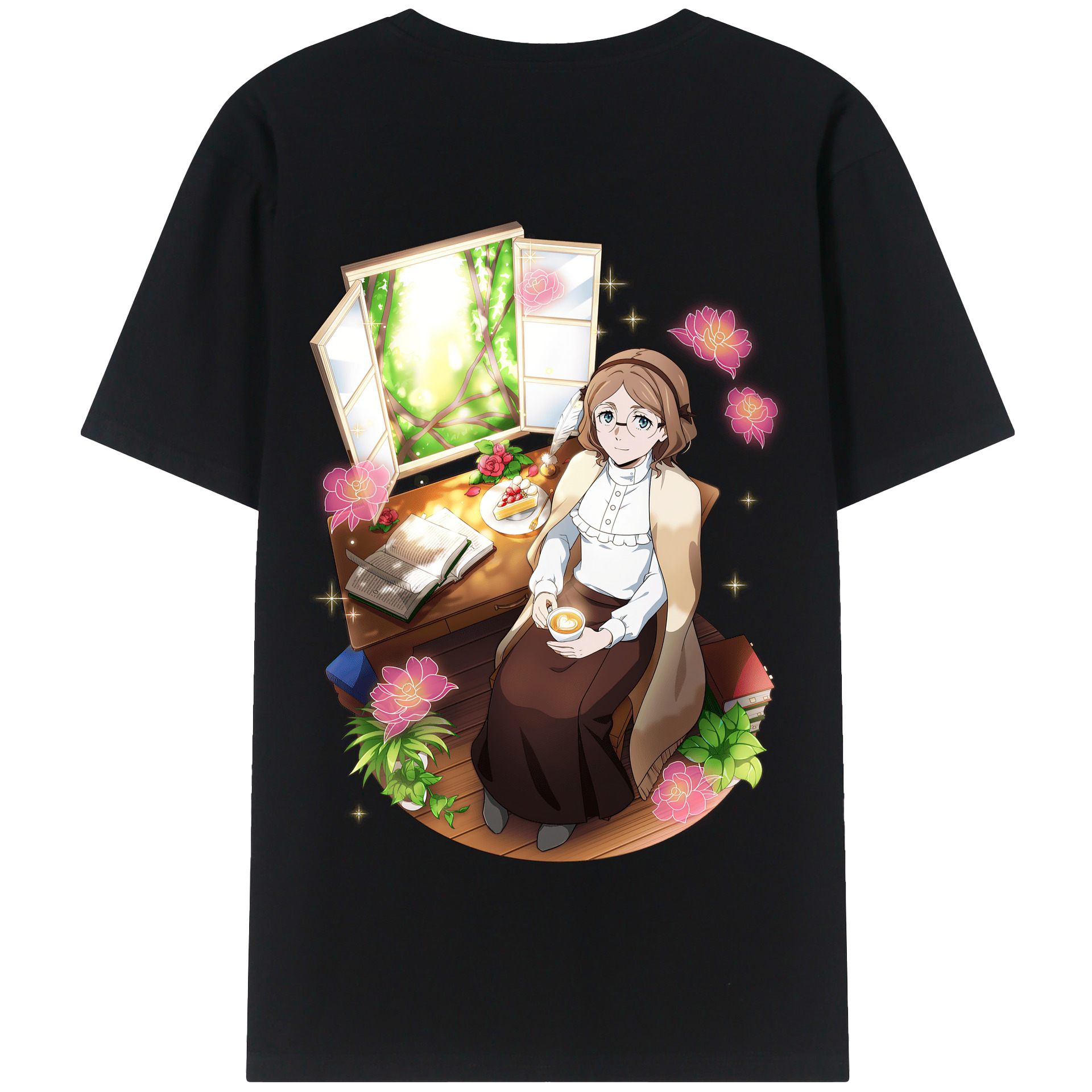 （画像用） 文豪ストレイドッグス Bungo Stray Dogs 綿100％半袖Tシャツ（背面プリント）