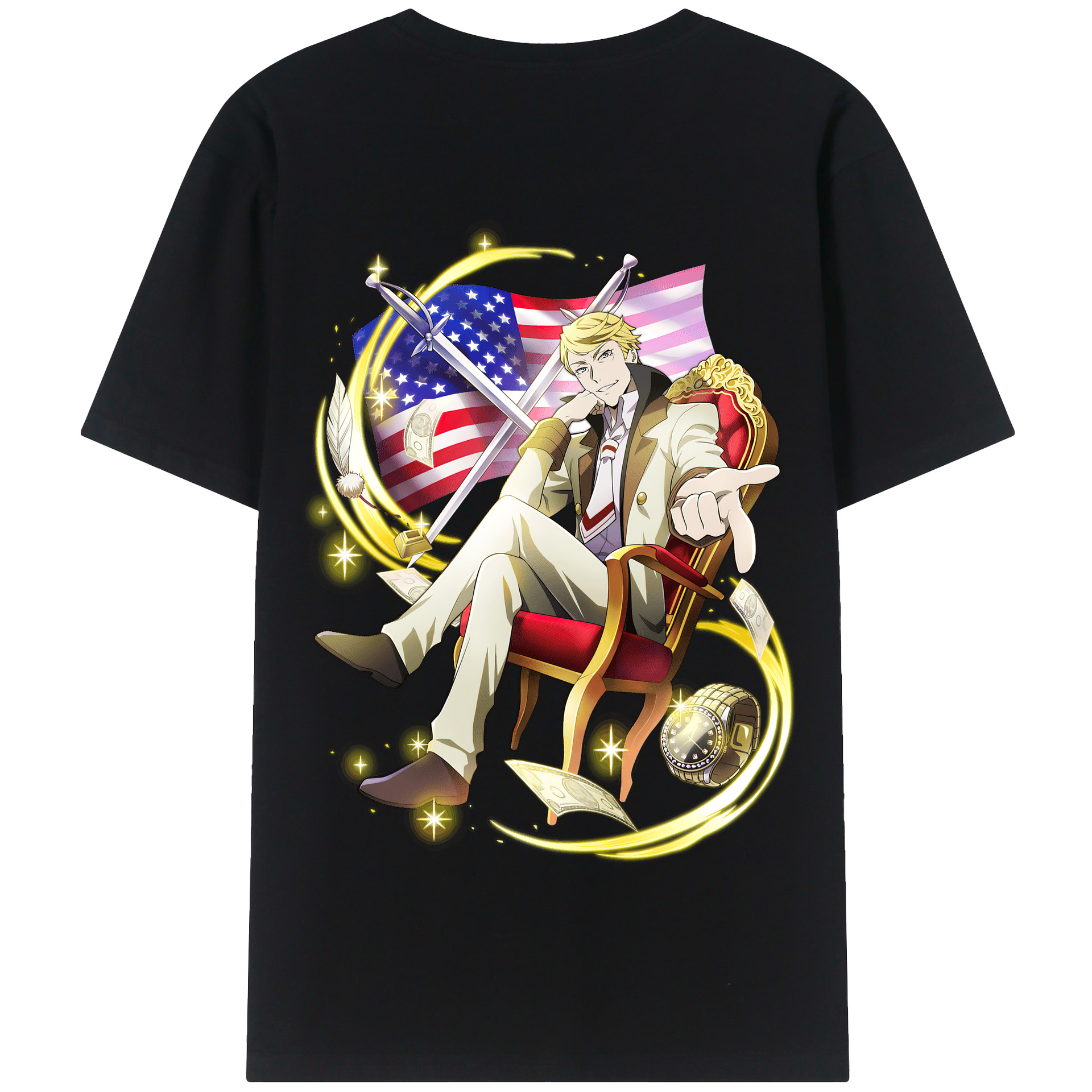 （画像用） 文豪ストレイドッグス Bungo Stray Dogs 綿100％半袖Tシャツ（背面プリント）