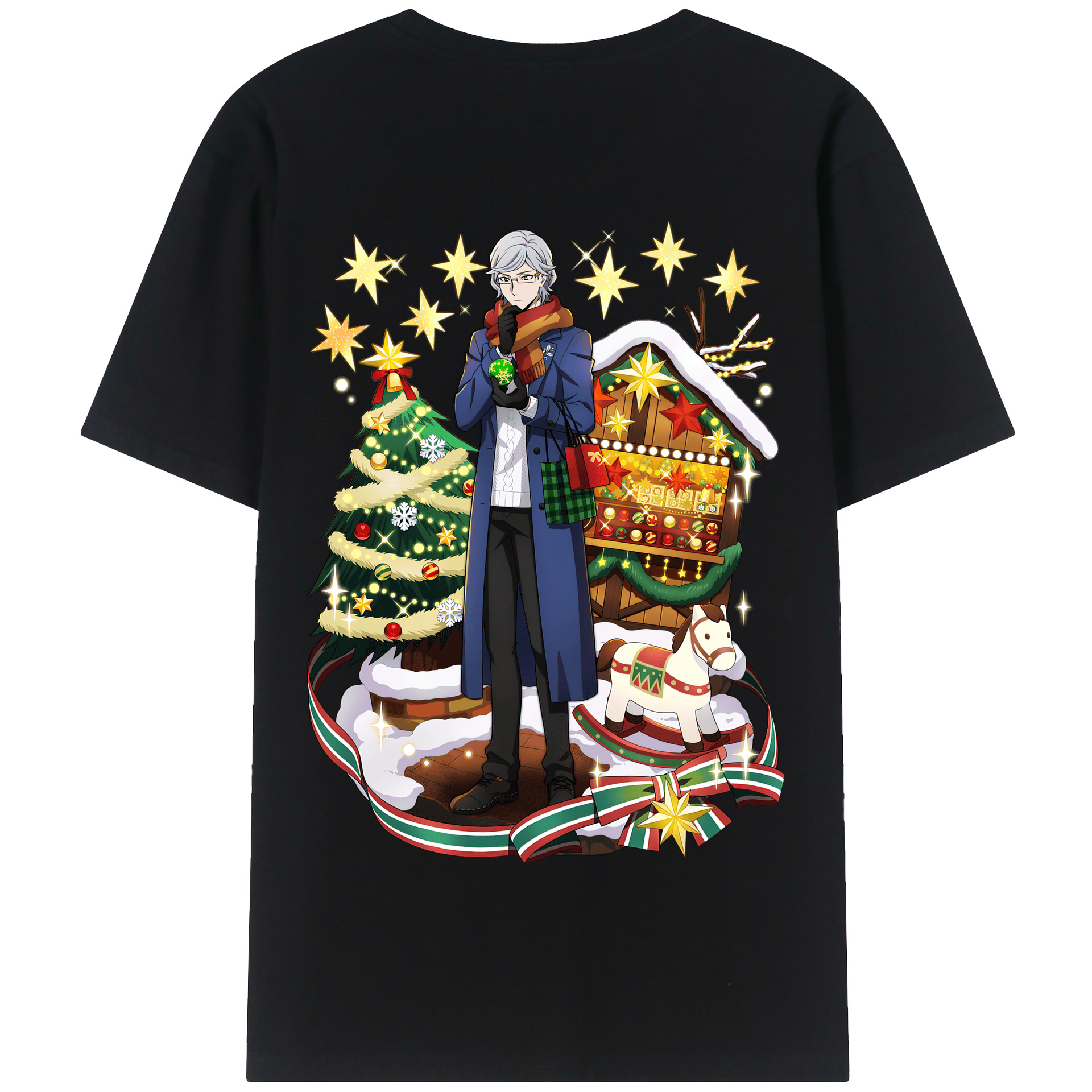 （画像用） 文豪ストレイドッグス Bungo Stray Dogs 綿100％半袖Tシャツ（背面プリント）