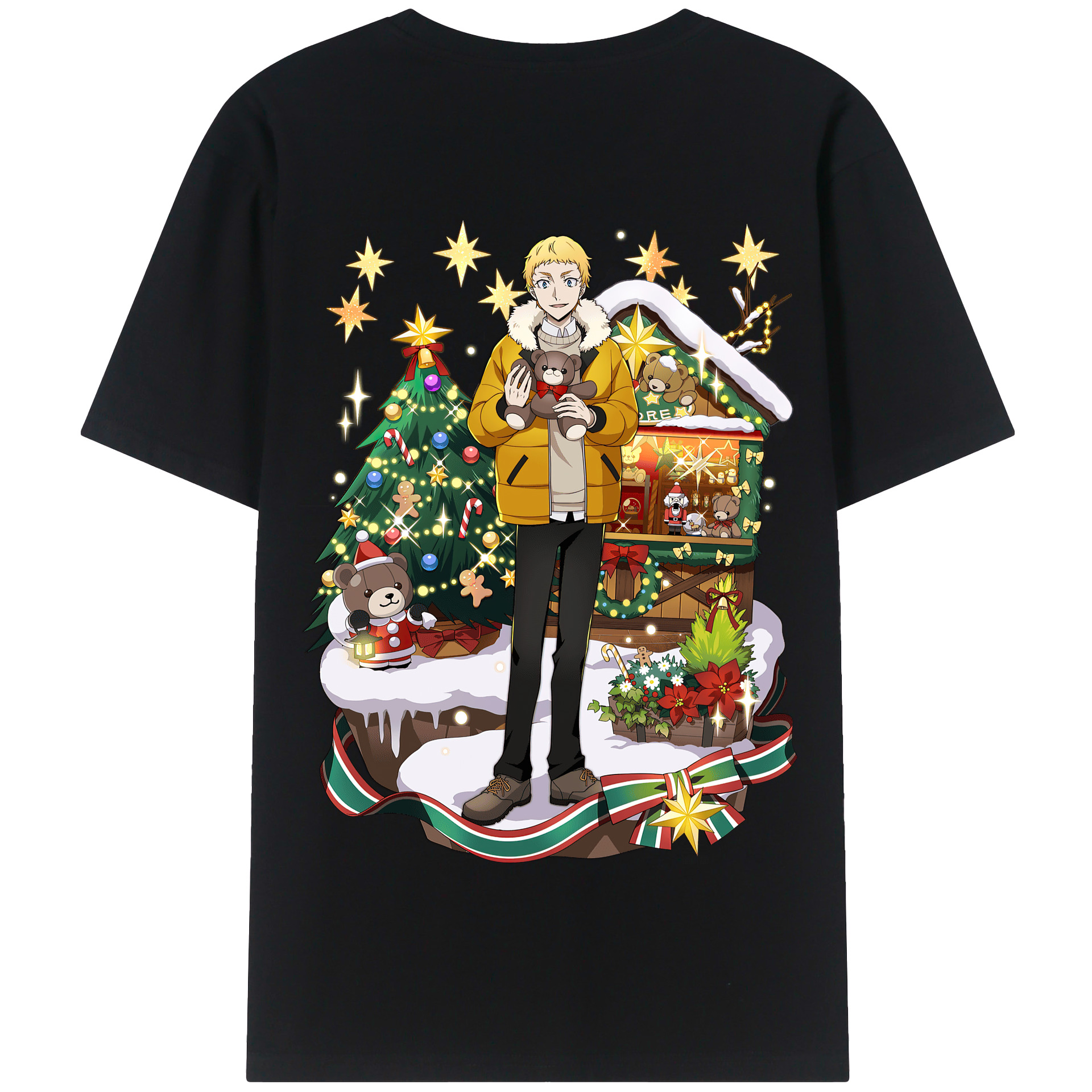 （画像用） 文豪ストレイドッグス Bungo Stray Dogs 綿100％半袖Tシャツ（背面プリント）