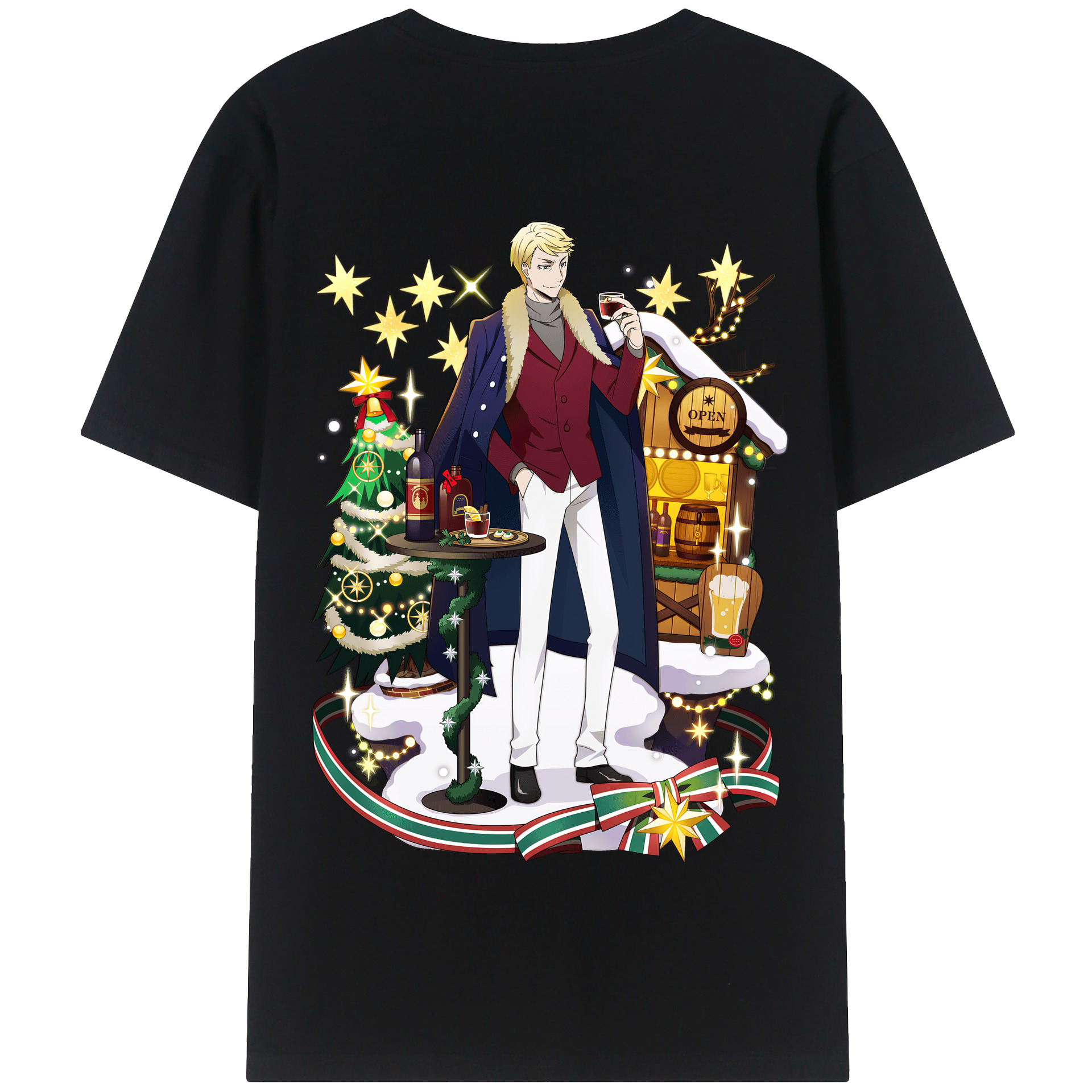 （画像用） 文豪ストレイドッグス Bungo Stray Dogs 綿100％半袖Tシャツ（背面プリント）