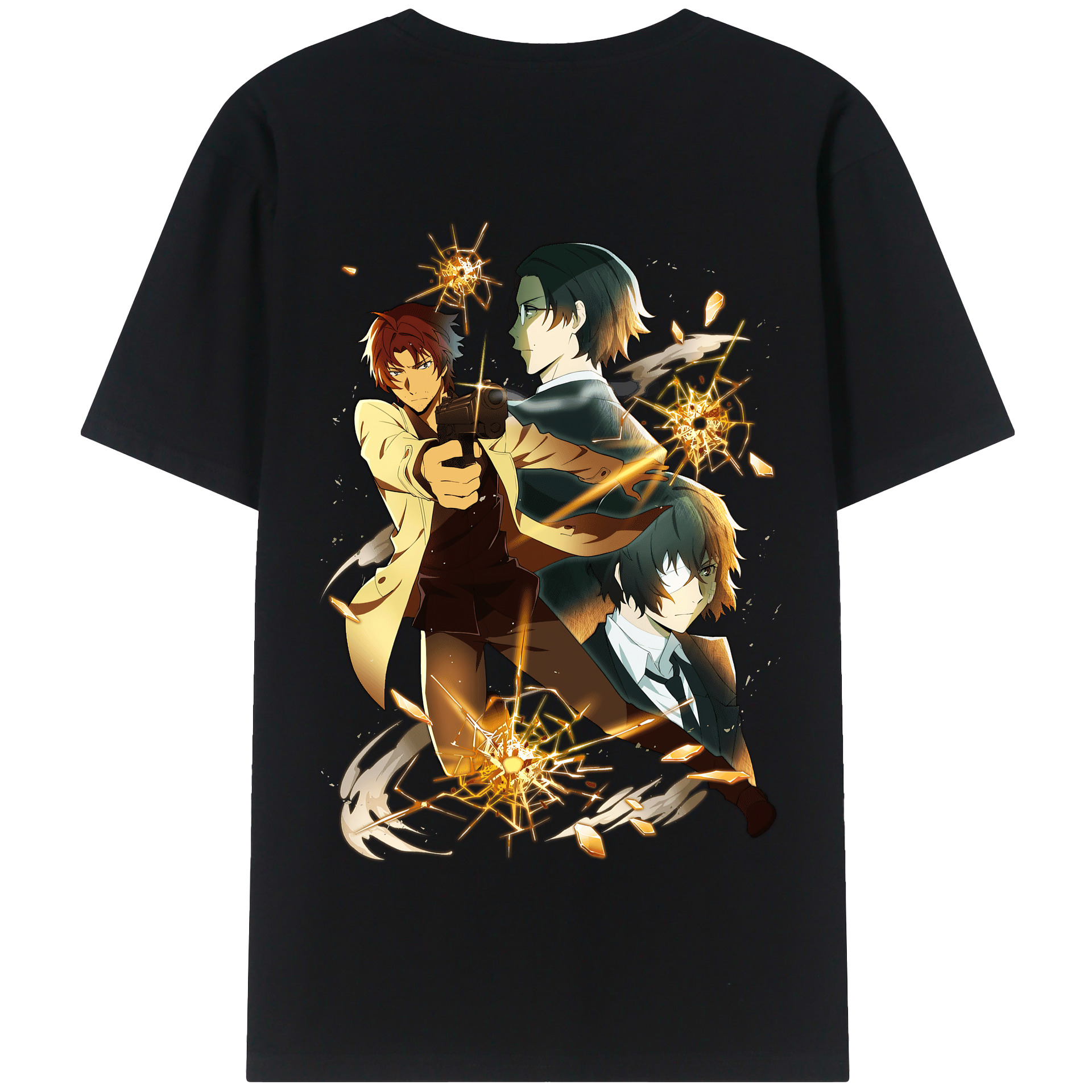 （画像用） 文豪ストレイドッグス Bungo Stray Dogs 綿100％半袖Tシャツ（背面プリント）