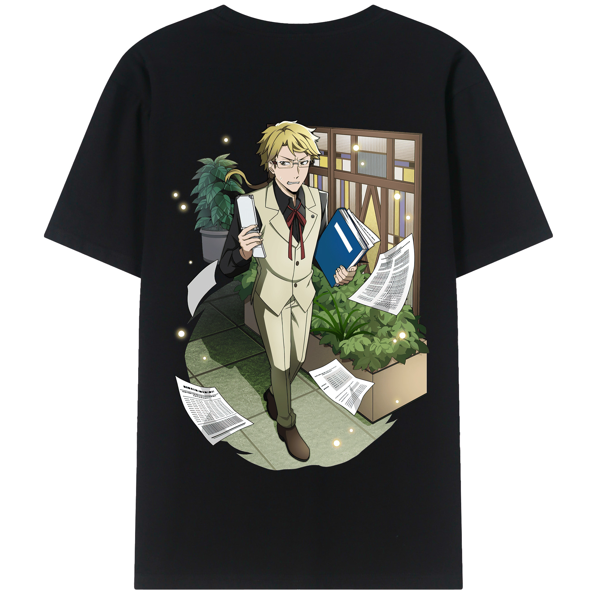 （画像用） 文豪ストレイドッグス Bungo Stray Dogs 綿100％半袖Tシャツ（背面プリント）