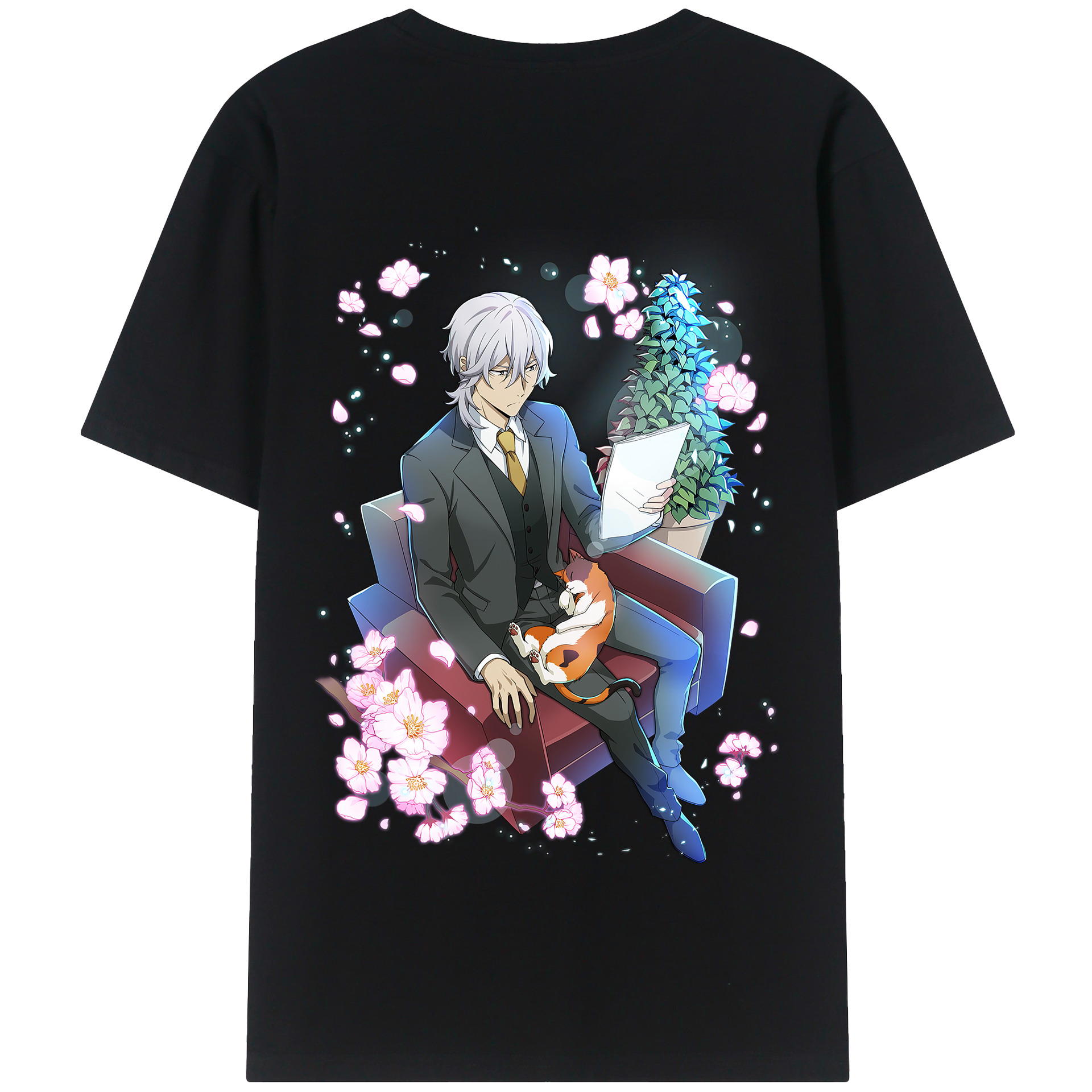 （画像用） 文豪ストレイドッグス Bungo Stray Dogs 綿100％半袖Tシャツ（背面プリント）