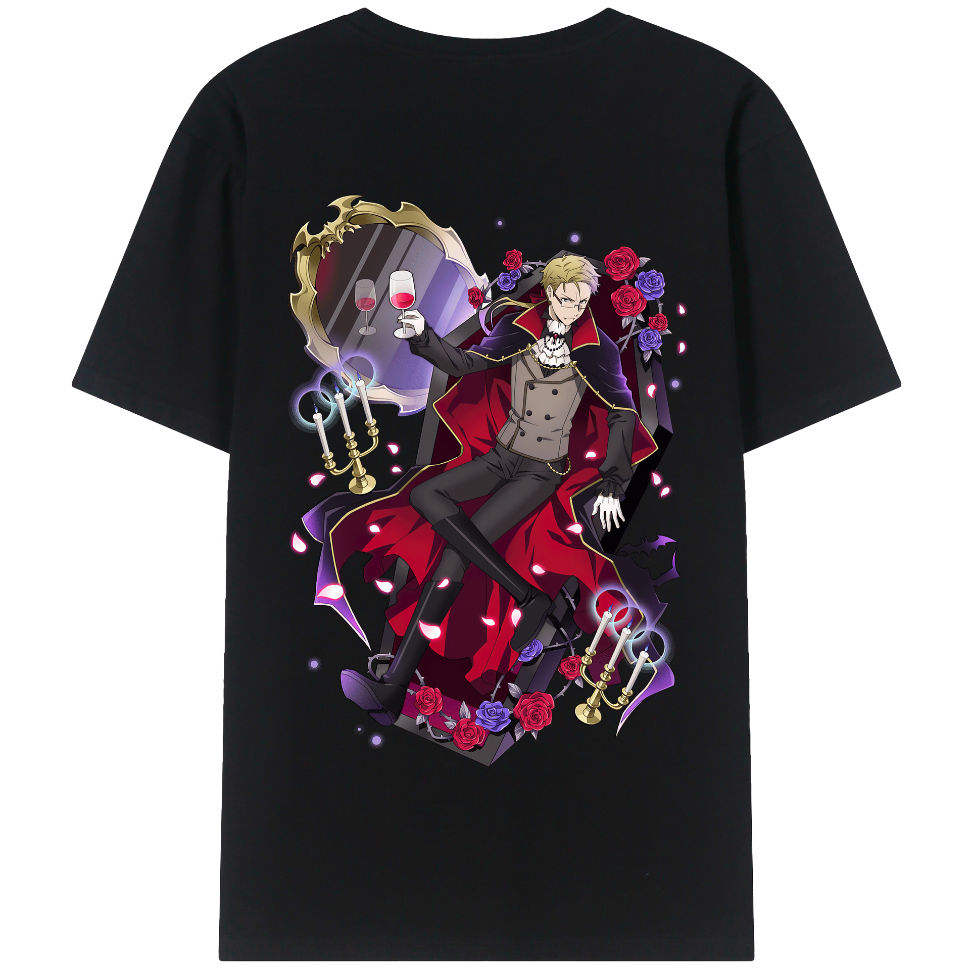 （画像用） 文豪ストレイドッグス Bungo Stray Dogs 綿100％半袖Tシャツ（背面プリント）