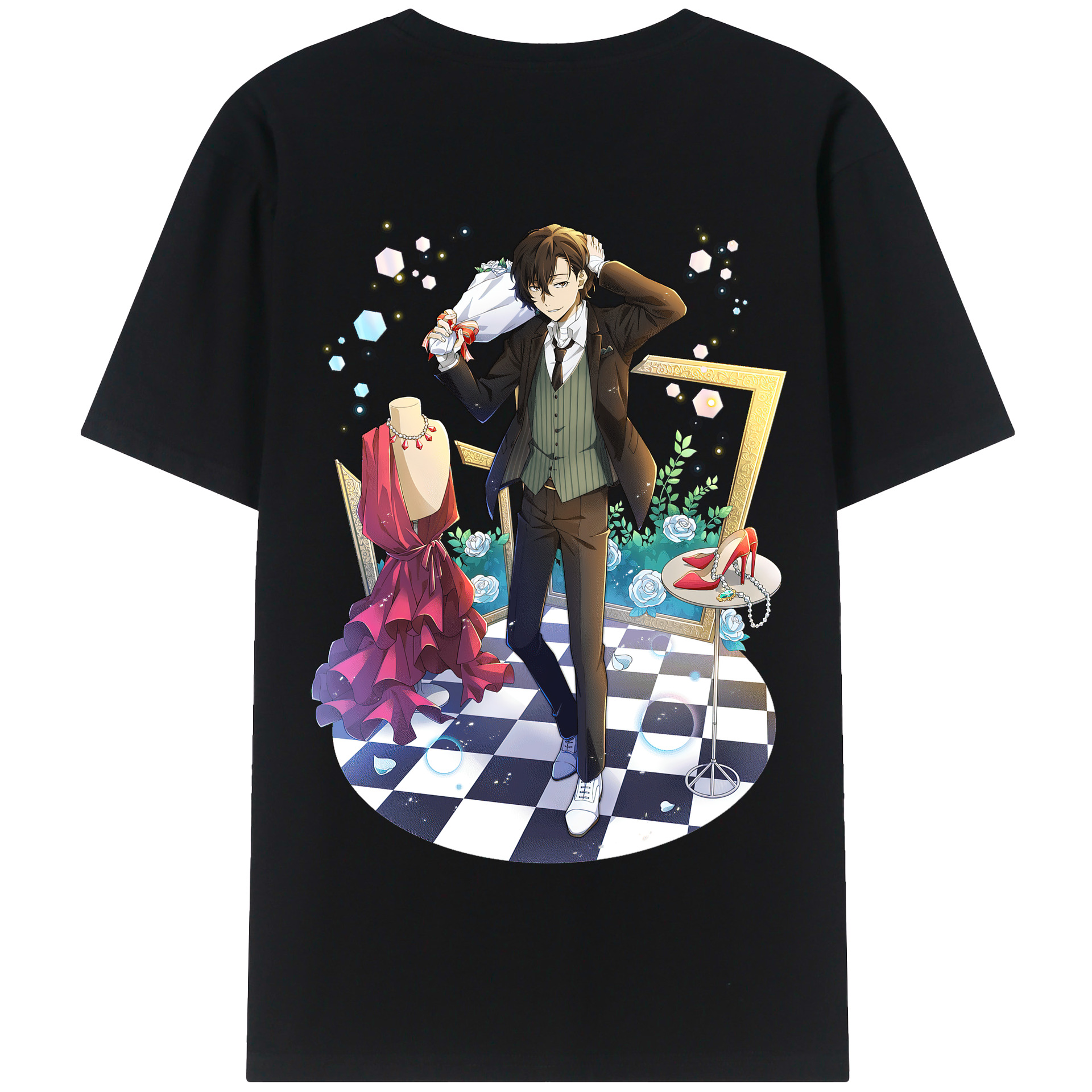 （画像用） 文豪ストレイドッグス Bungo Stray Dogs 綿100％半袖Tシャツ（背面プリント）