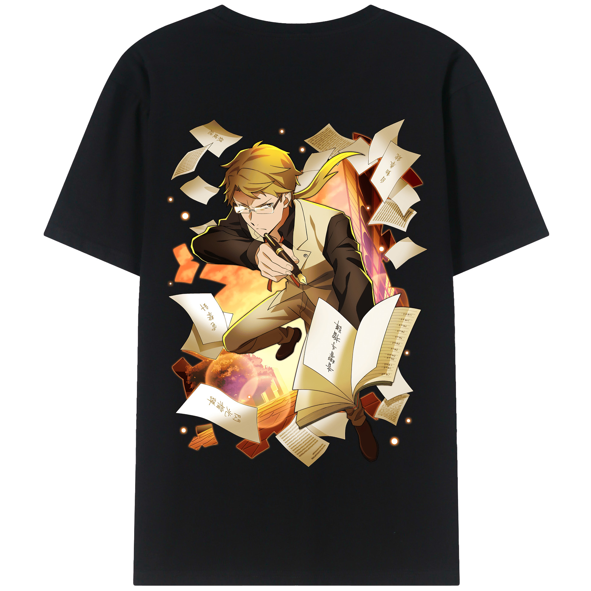 （画像用） 文豪ストレイドッグス Bungo Stray Dogs 綿100％半袖Tシャツ（背面プリント）