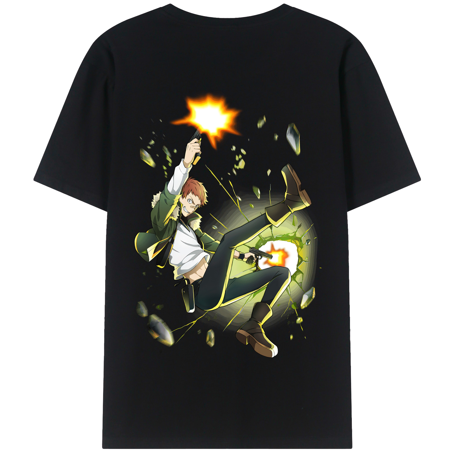 （画像用） 文豪ストレイドッグス Bungo Stray Dogs 綿100％半袖Tシャツ（背面プリント）
