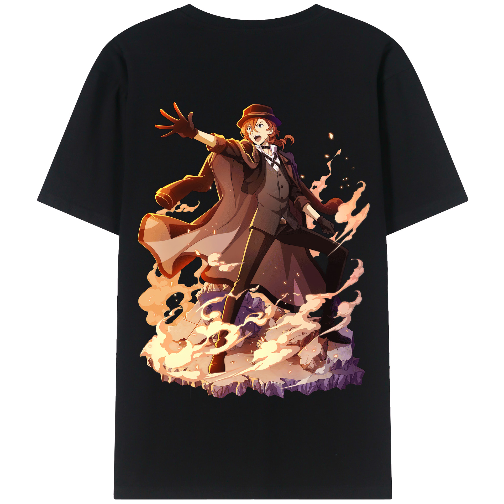 （画像用） 文豪ストレイドッグス Bungo Stray Dogs 綿100％半袖Tシャツ（背面プリント）