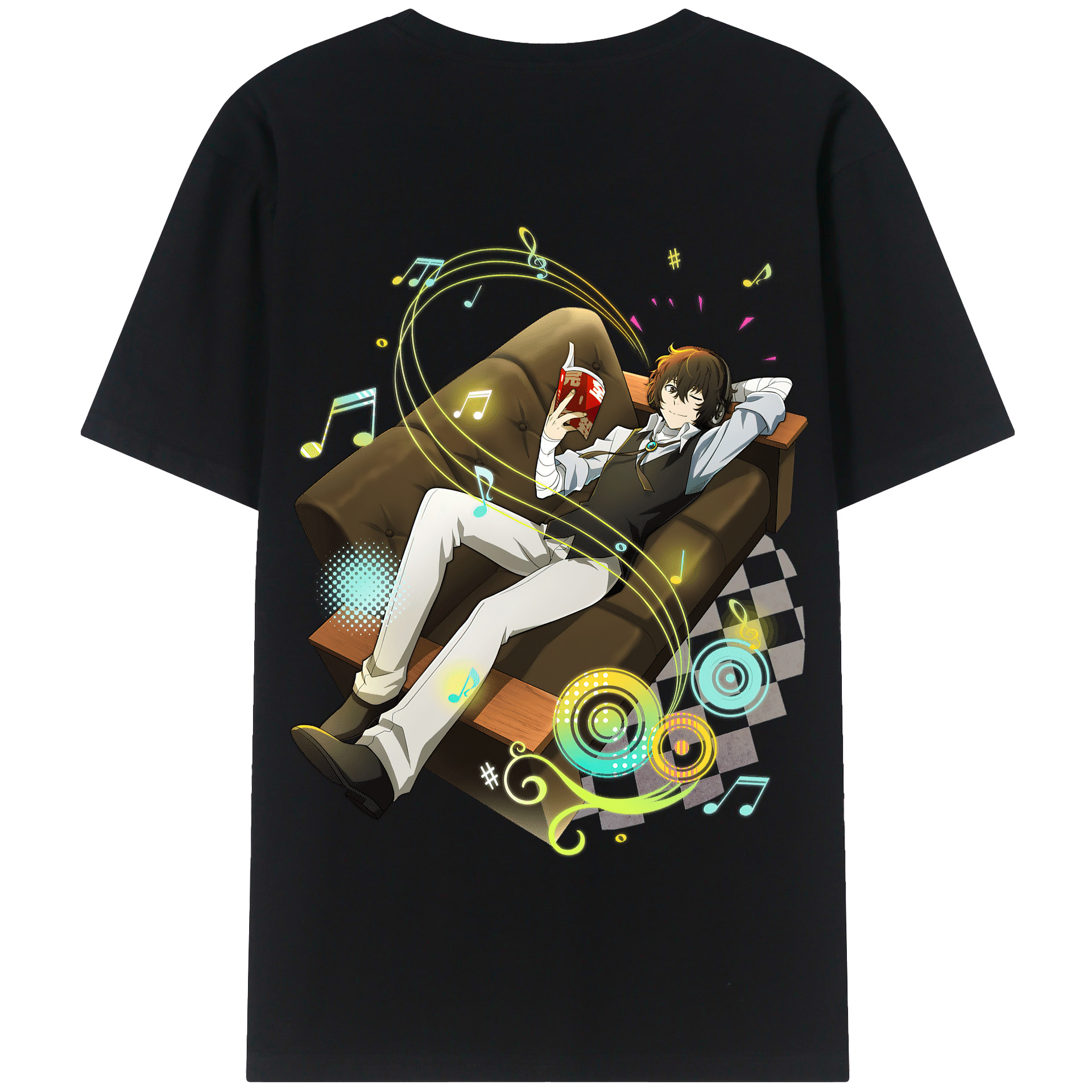 （画像用） 文豪ストレイドッグス Bungo Stray Dogs 綿100％半袖Tシャツ（背面プリント）