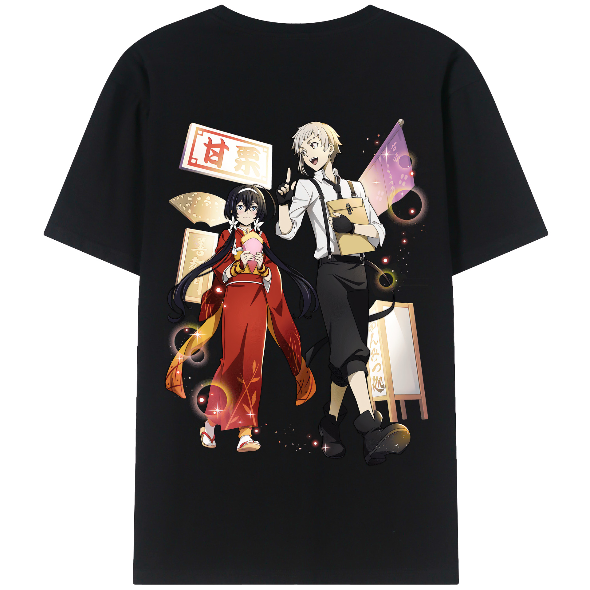 （画像用） 文豪ストレイドッグス Bungo Stray Dogs 綿100％半袖Tシャツ（背面プリント）
