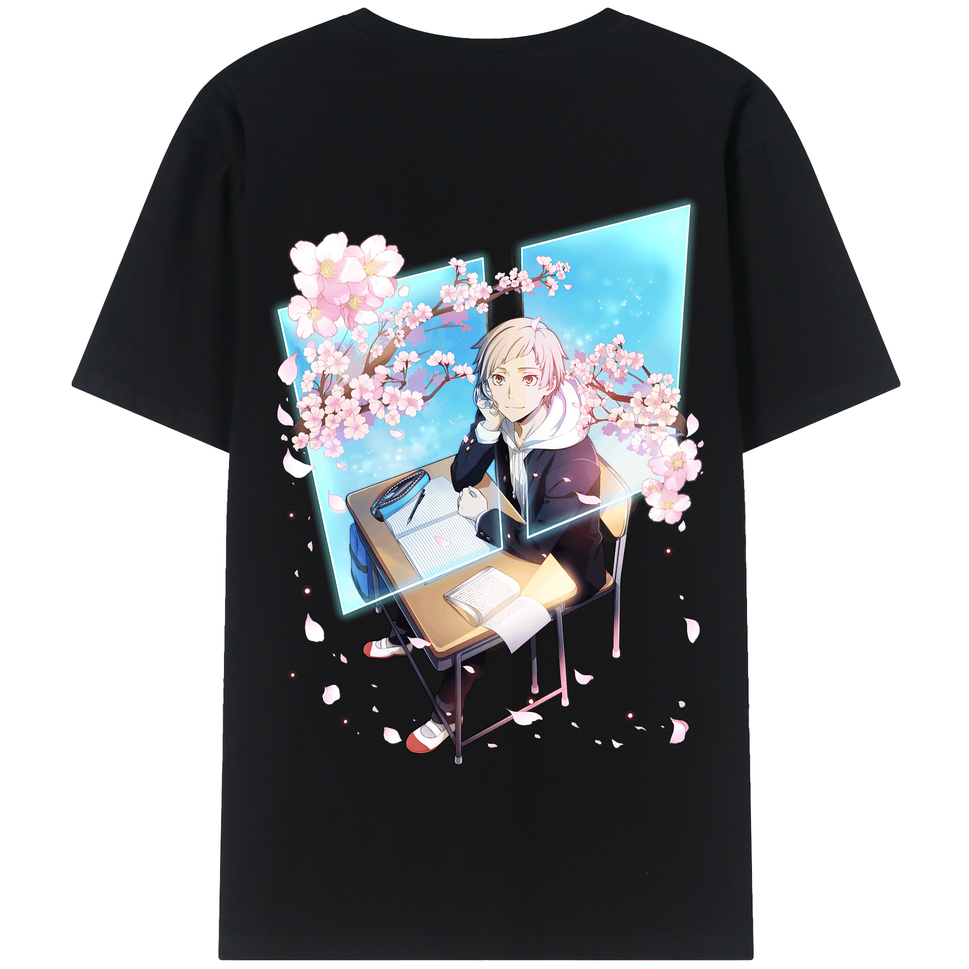 （画像用） 文豪ストレイドッグス Bungo Stray Dogs 綿100％半袖Tシャツ（背面プリント）
