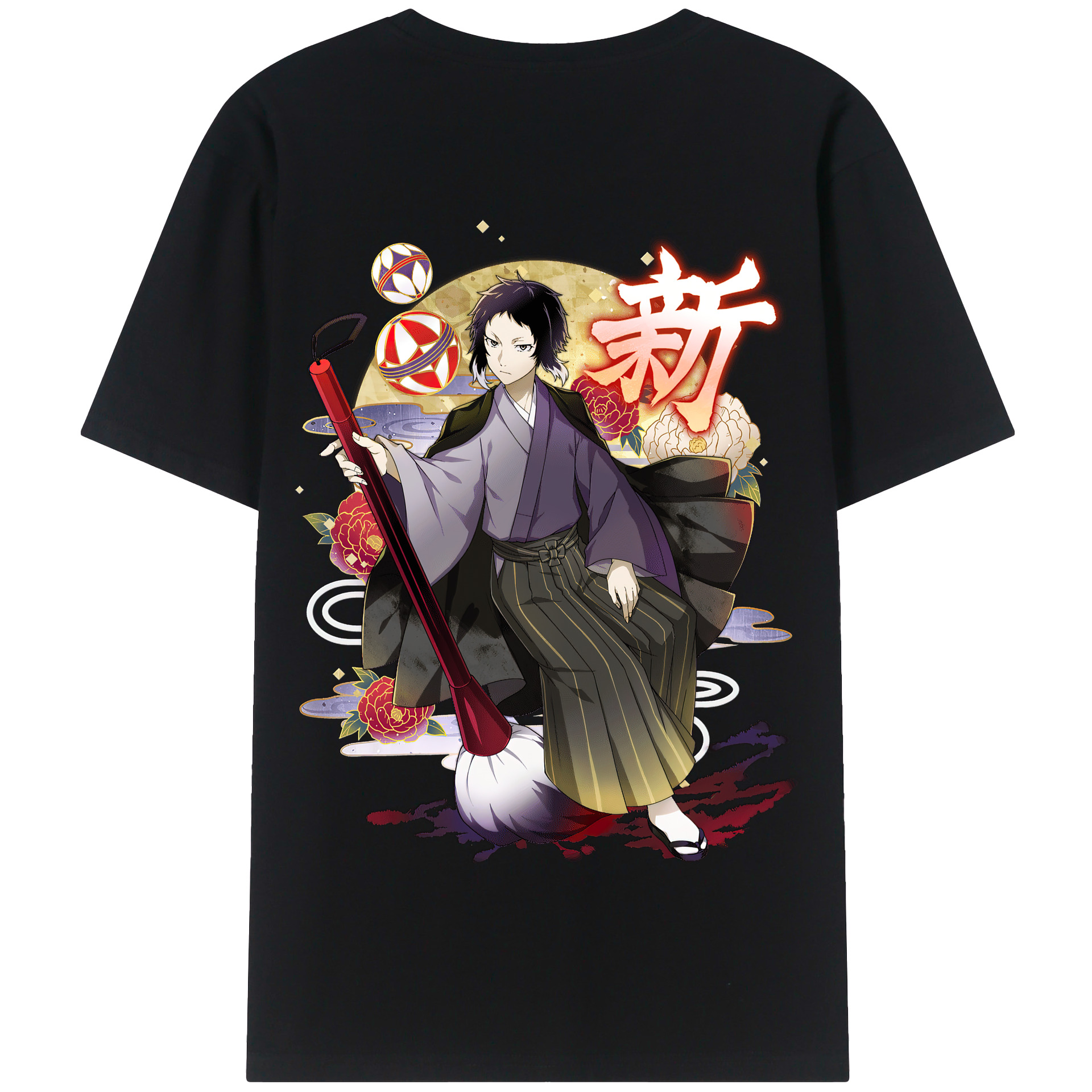 （画像用） 文豪ストレイドッグス Bungo Stray Dogs 綿100％半袖Tシャツ（背面プリント）