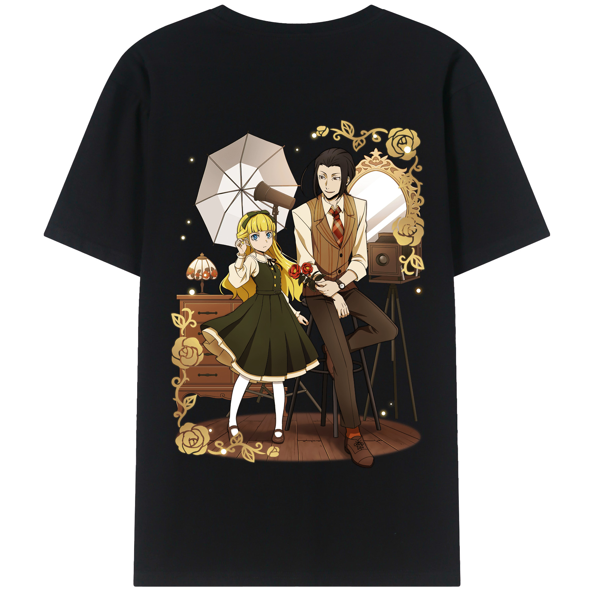 （画像用） 文豪ストレイドッグス Bungo Stray Dogs 綿100％半袖Tシャツ（背面プリント）
