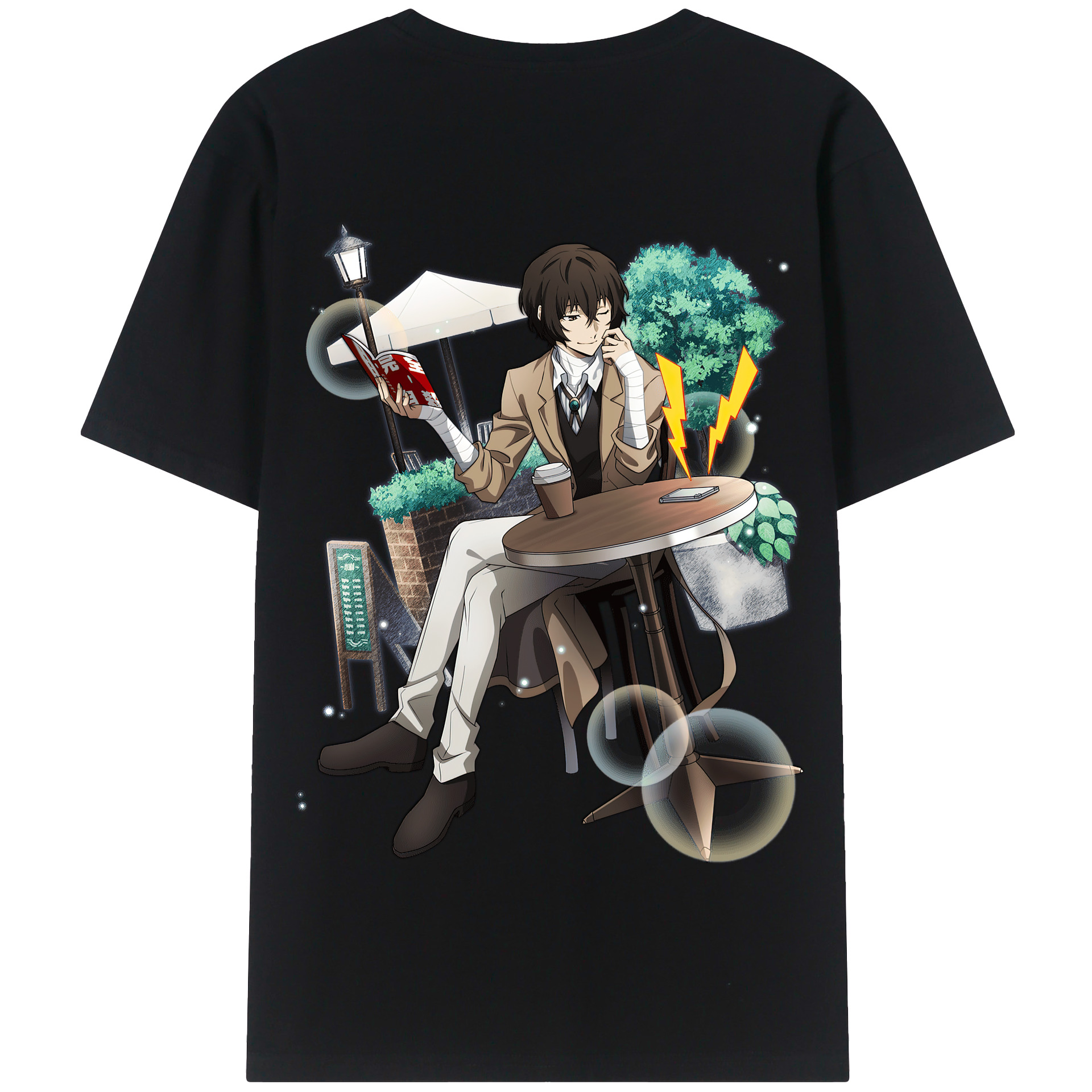 （画像用） 文豪ストレイドッグス Bungo Stray Dogs 綿100％半袖Tシャツ（背面プリント）