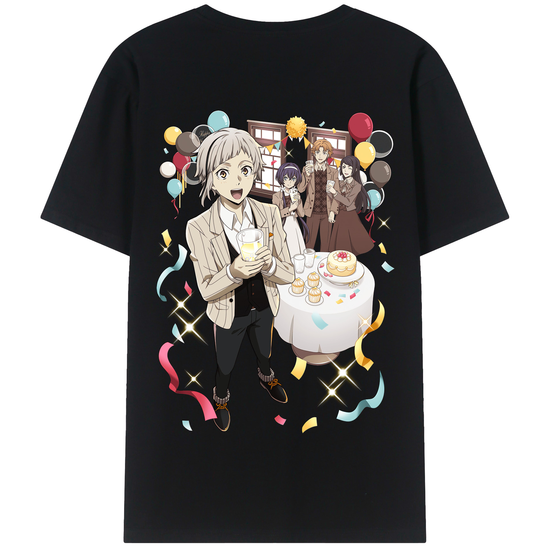 （画像用） 文豪ストレイドッグス Bungo Stray Dogs 綿100％半袖Tシャツ（背面プリント）