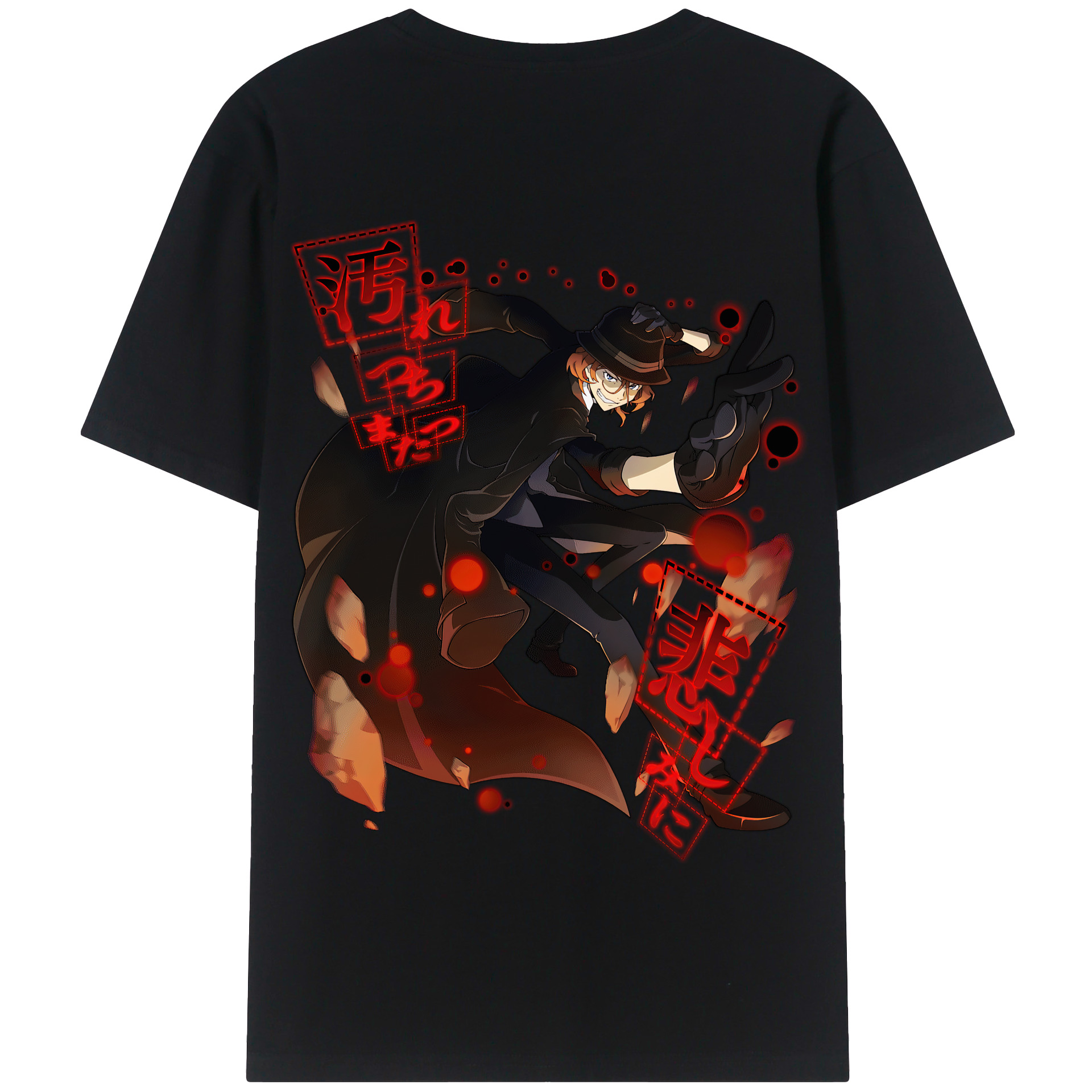 （画像用） 文豪ストレイドッグス Bungo Stray Dogs 綿100％半袖Tシャツ（背面プリント）