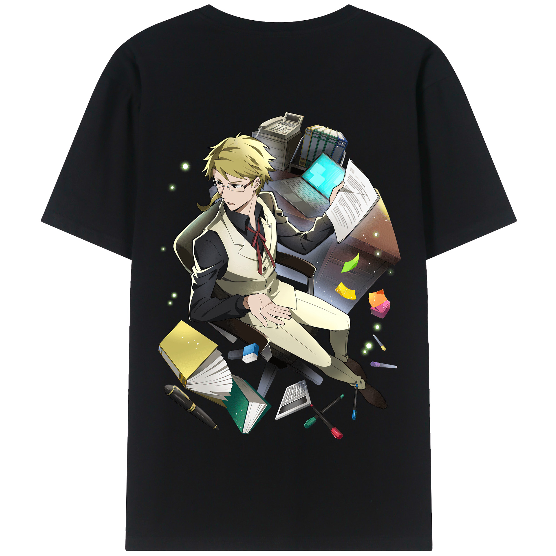 （画像用） 文豪ストレイドッグス Bungo Stray Dogs 綿100％半袖Tシャツ（背面プリント）