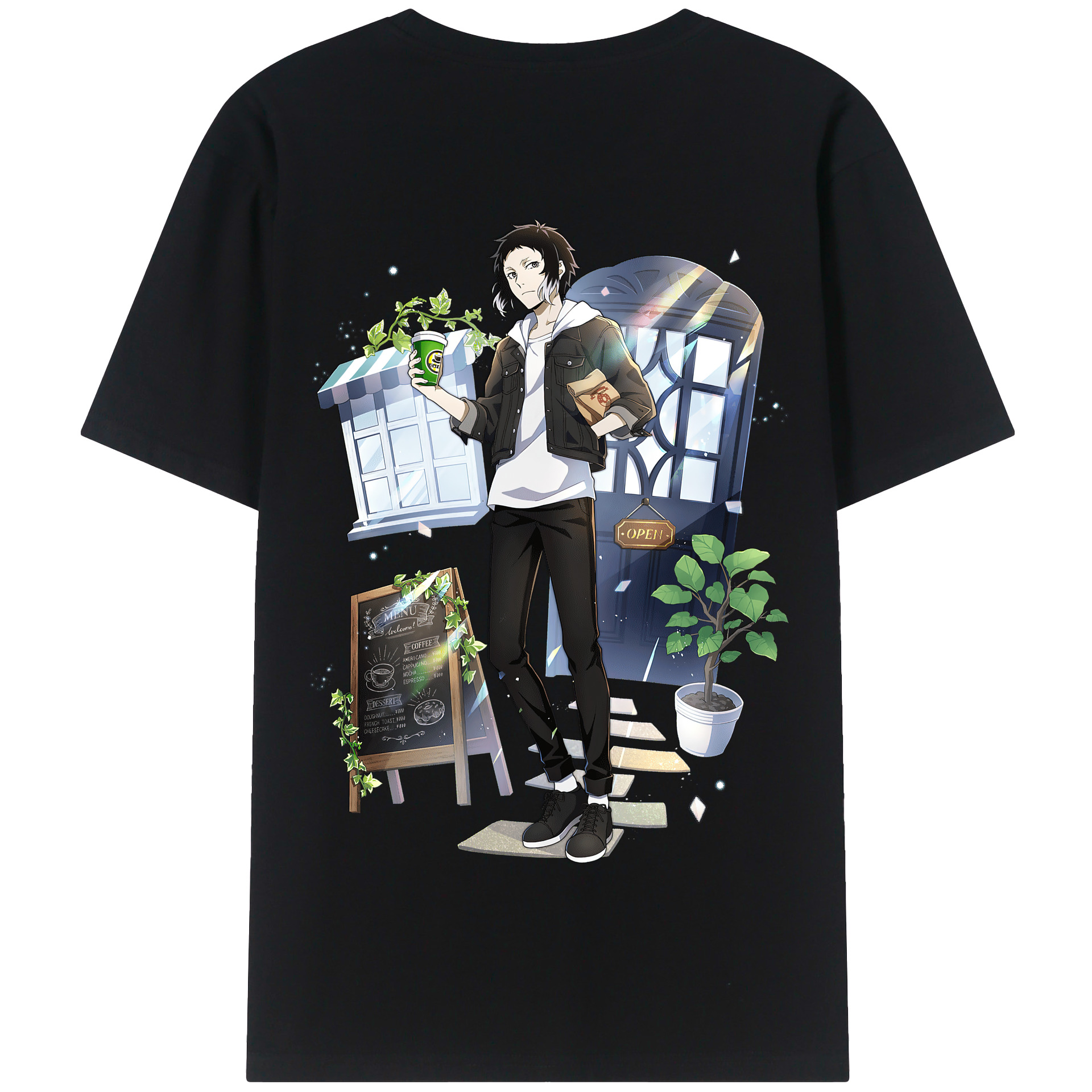 （画像用） 文豪ストレイドッグス Bungo Stray Dogs 綿100％半袖Tシャツ（背面プリント）
