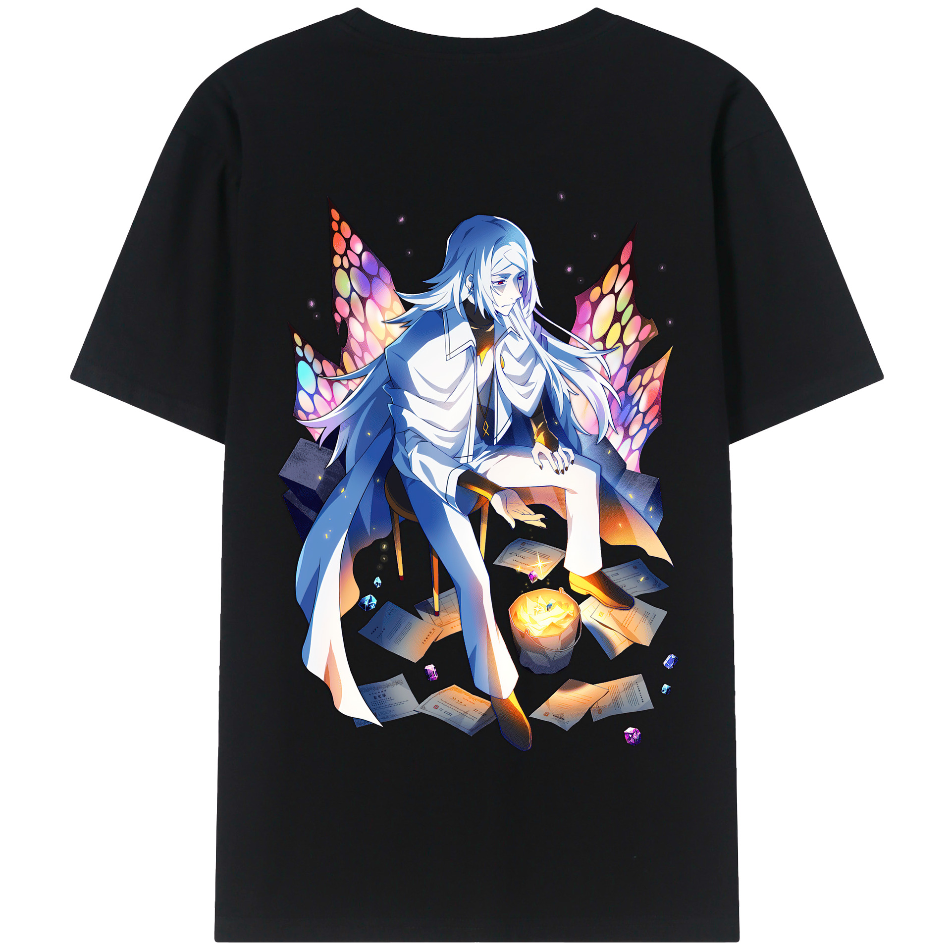 （画像用） 文豪ストレイドッグス Bungo Stray Dogs 綿100％半袖Tシャツ（背面プリント）