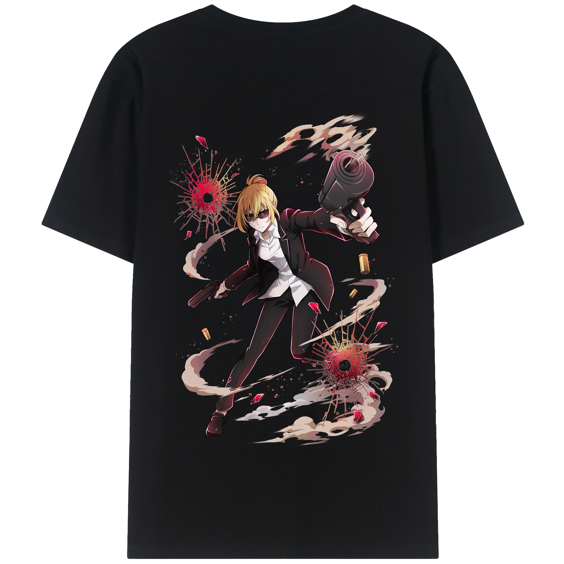 （画像用） 文豪ストレイドッグス Bungo Stray Dogs 綿100％半袖Tシャツ（背面プリント）