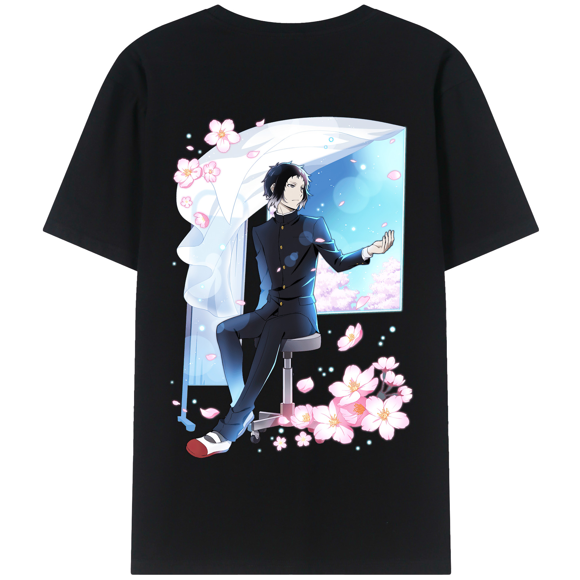 （画像用） 文豪ストレイドッグス Bungo Stray Dogs 綿100％半袖Tシャツ（背面プリント）