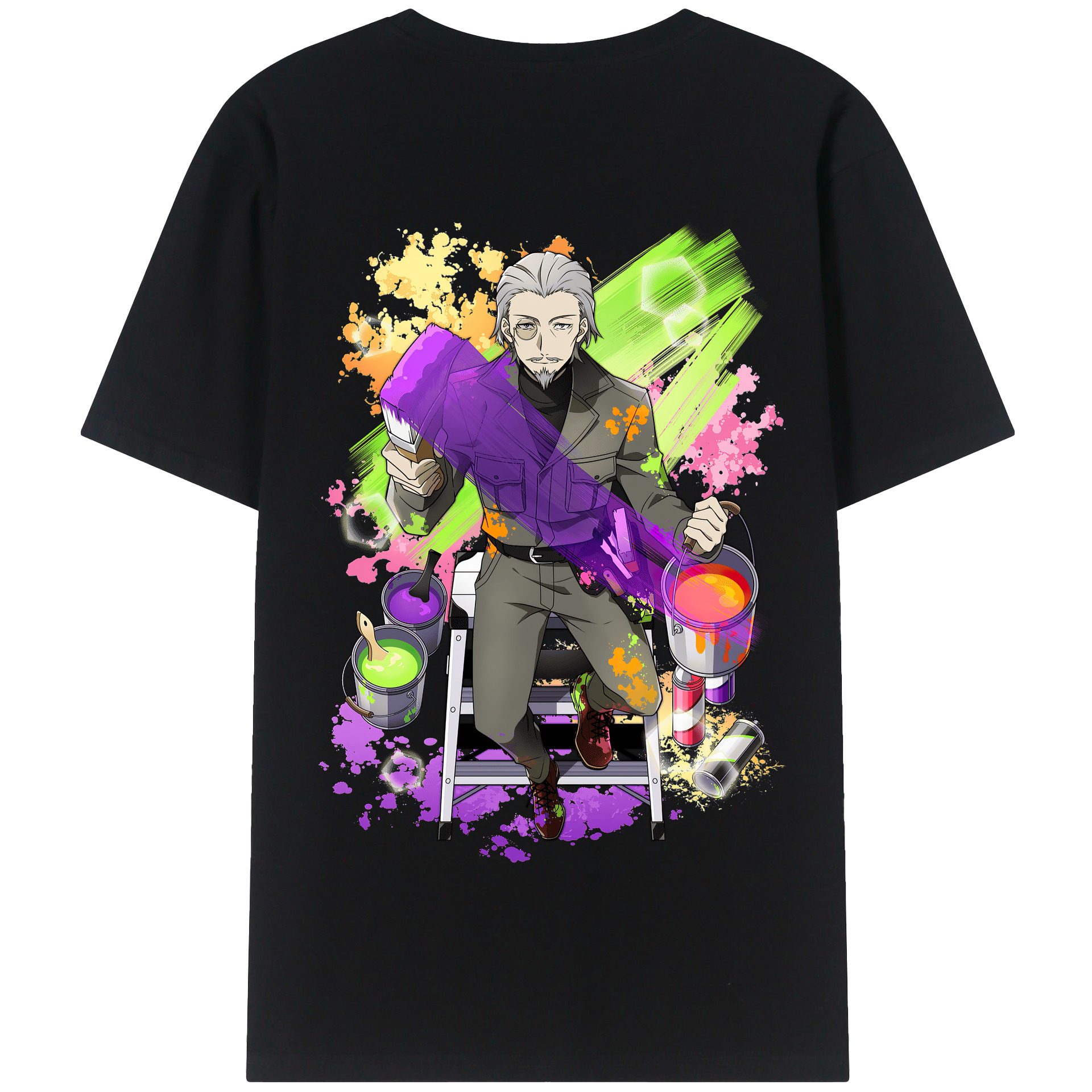 （画像用） 文豪ストレイドッグス Bungo Stray Dogs 綿100％半袖Tシャツ（背面プリント）