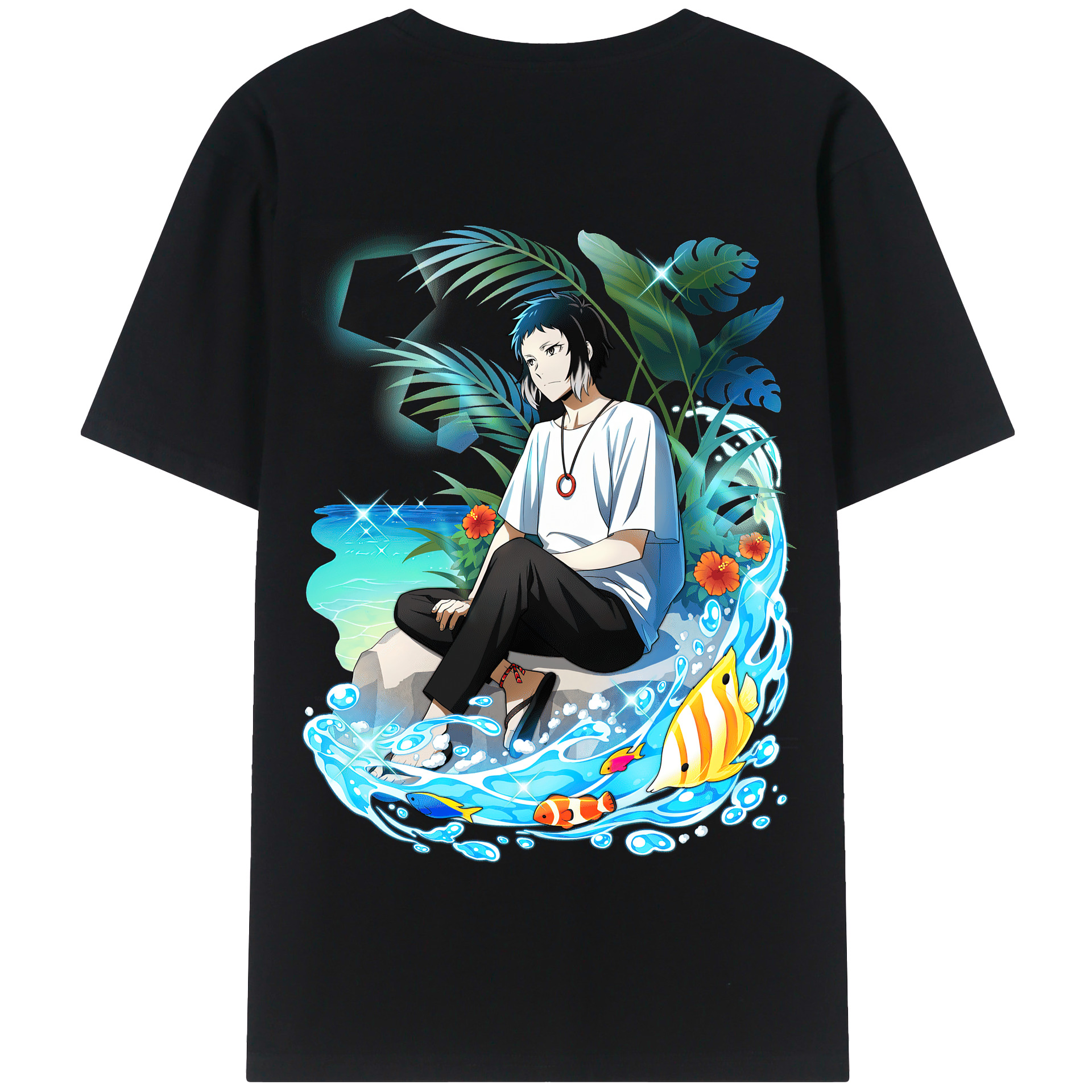 （画像用） 文豪ストレイドッグス Bungo Stray Dogs 綿100％半袖Tシャツ（背面プリント）