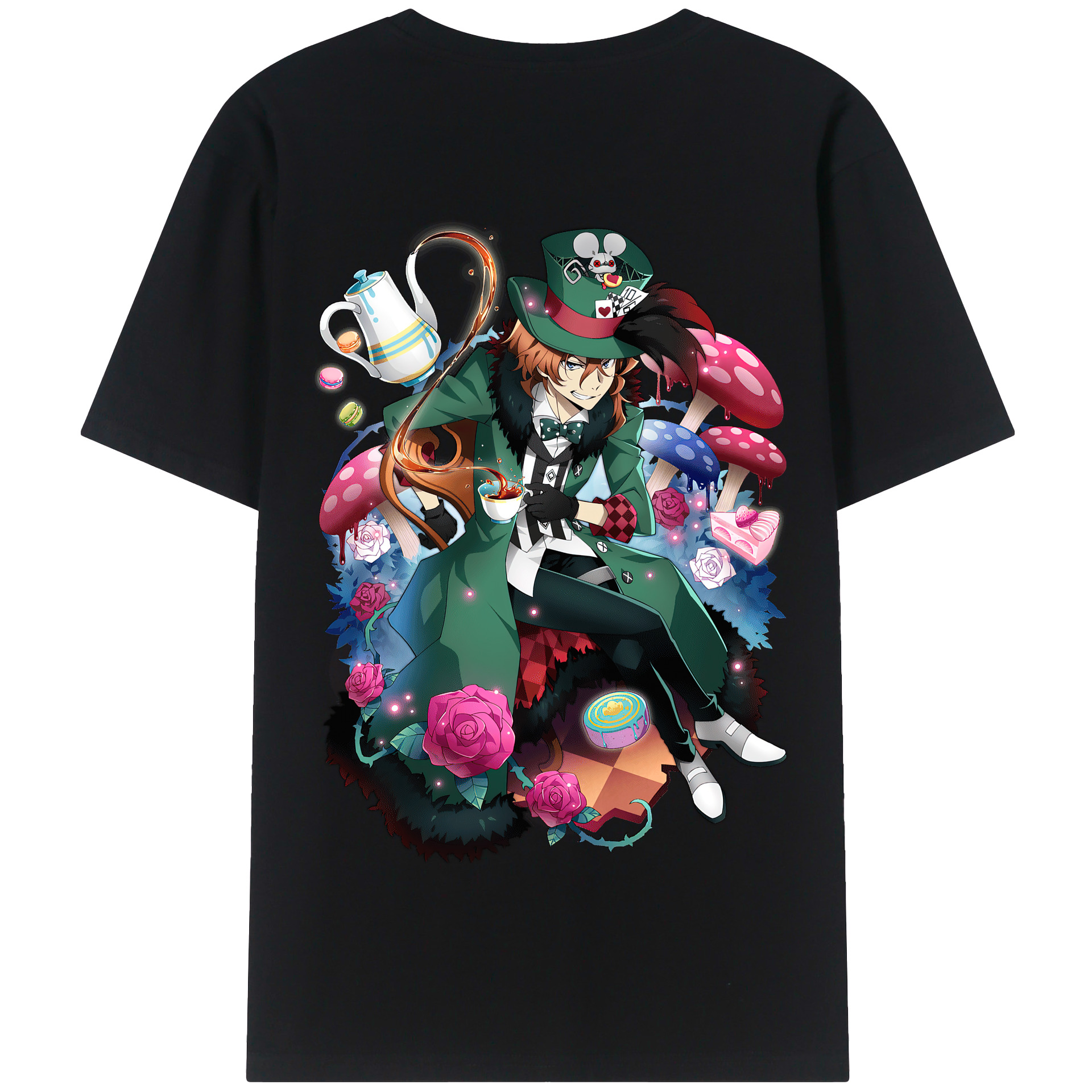 （画像用） 文豪ストレイドッグス Bungo Stray Dogs 綿100％半袖Tシャツ（背面プリント）