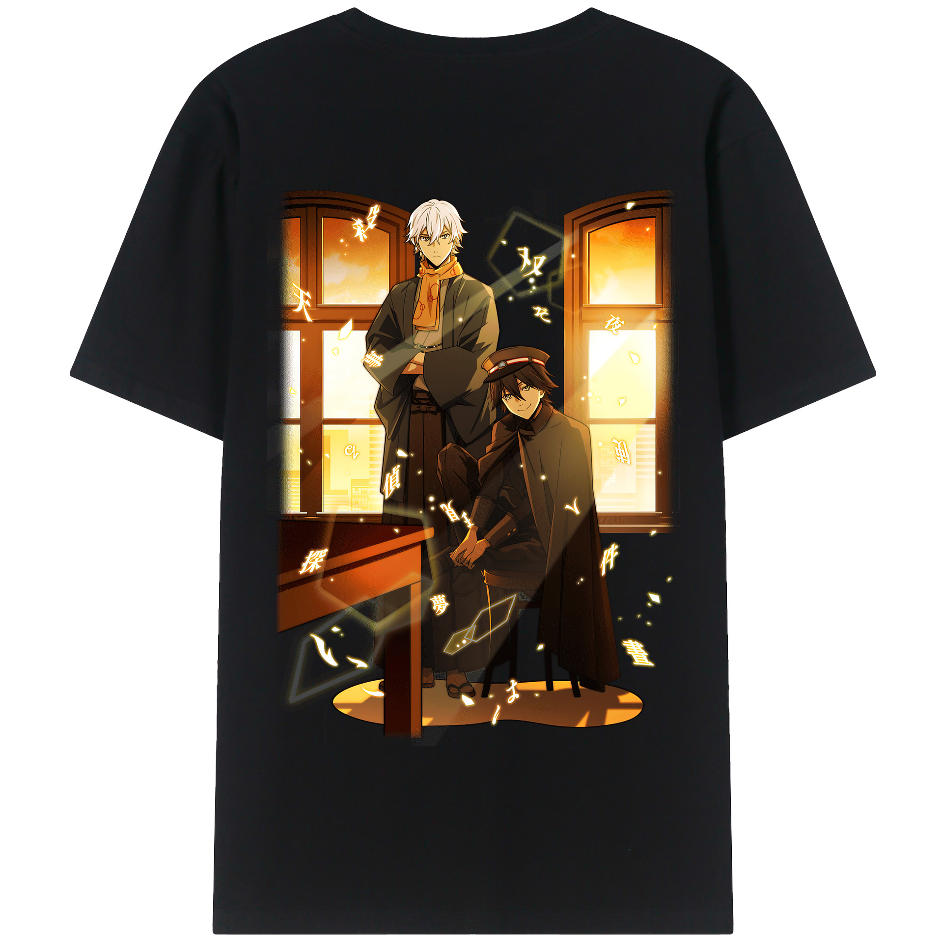 （画像用） 文豪ストレイドッグス Bungo Stray Dogs 綿100％半袖Tシャツ（背面プリント）