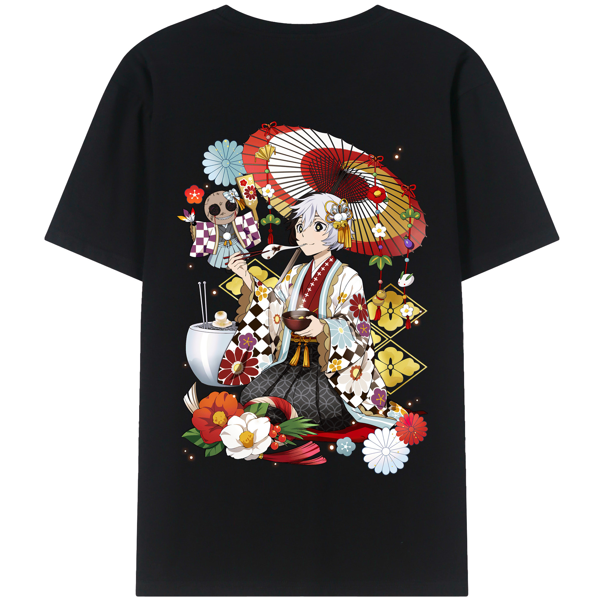 （画像用） 文豪ストレイドッグス Bungo Stray Dogs 綿100％半袖Tシャツ（背面プリント）