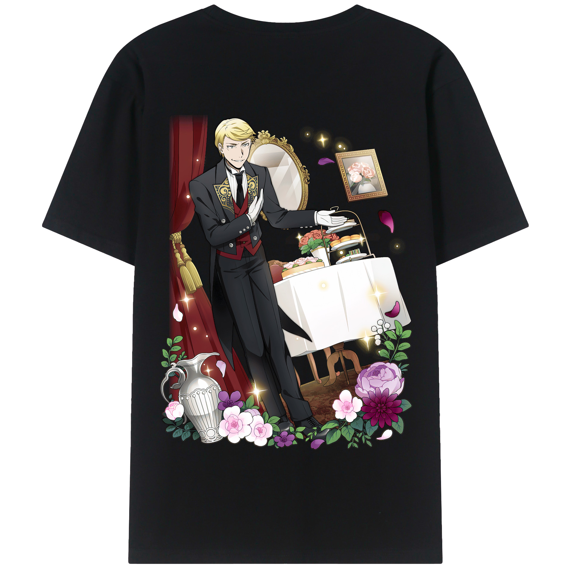 （画像用） 文豪ストレイドッグス Bungo Stray Dogs 綿100％半袖Tシャツ（背面プリント）