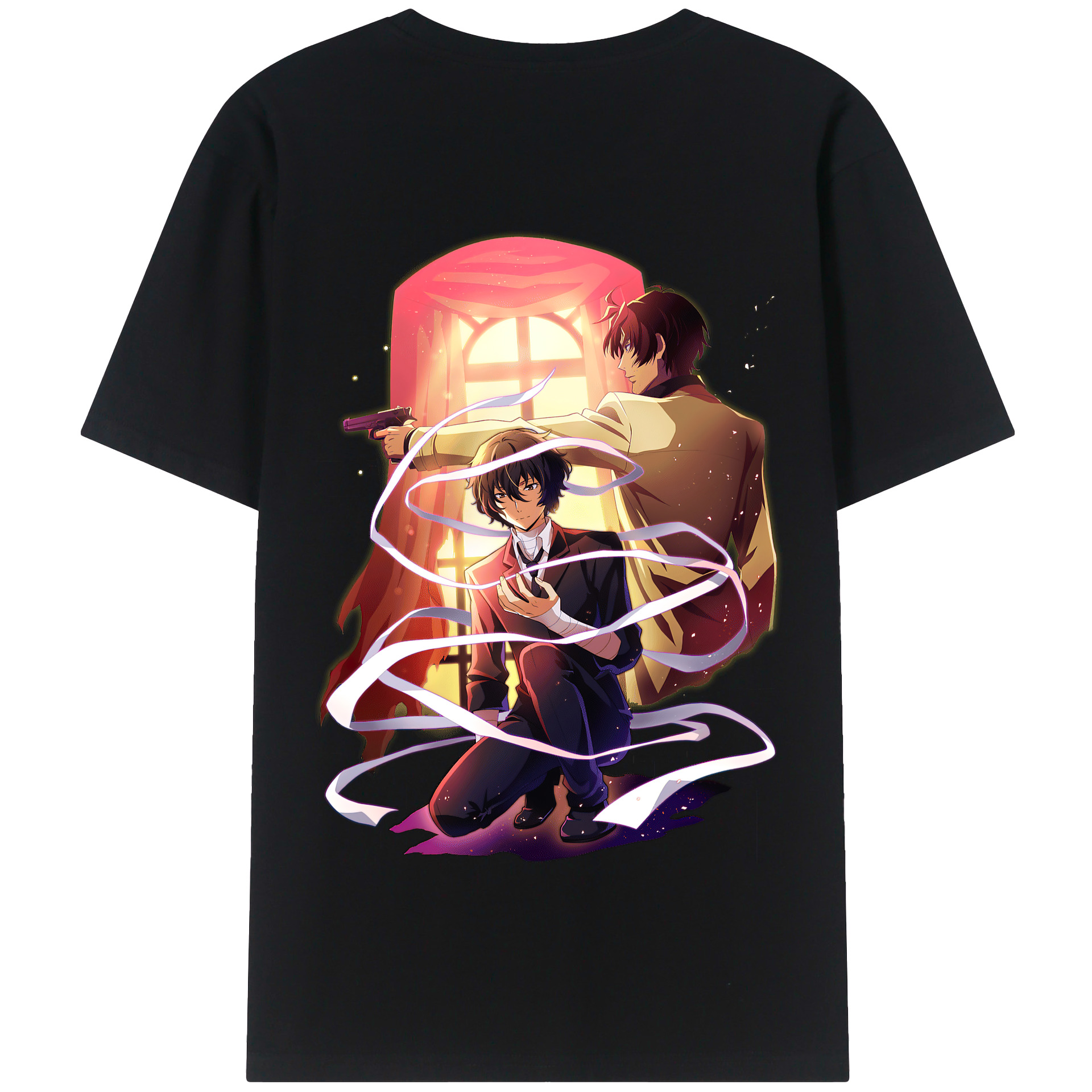 （画像用） 文豪ストレイドッグス Bungo Stray Dogs 綿100％半袖Tシャツ（背面プリント）